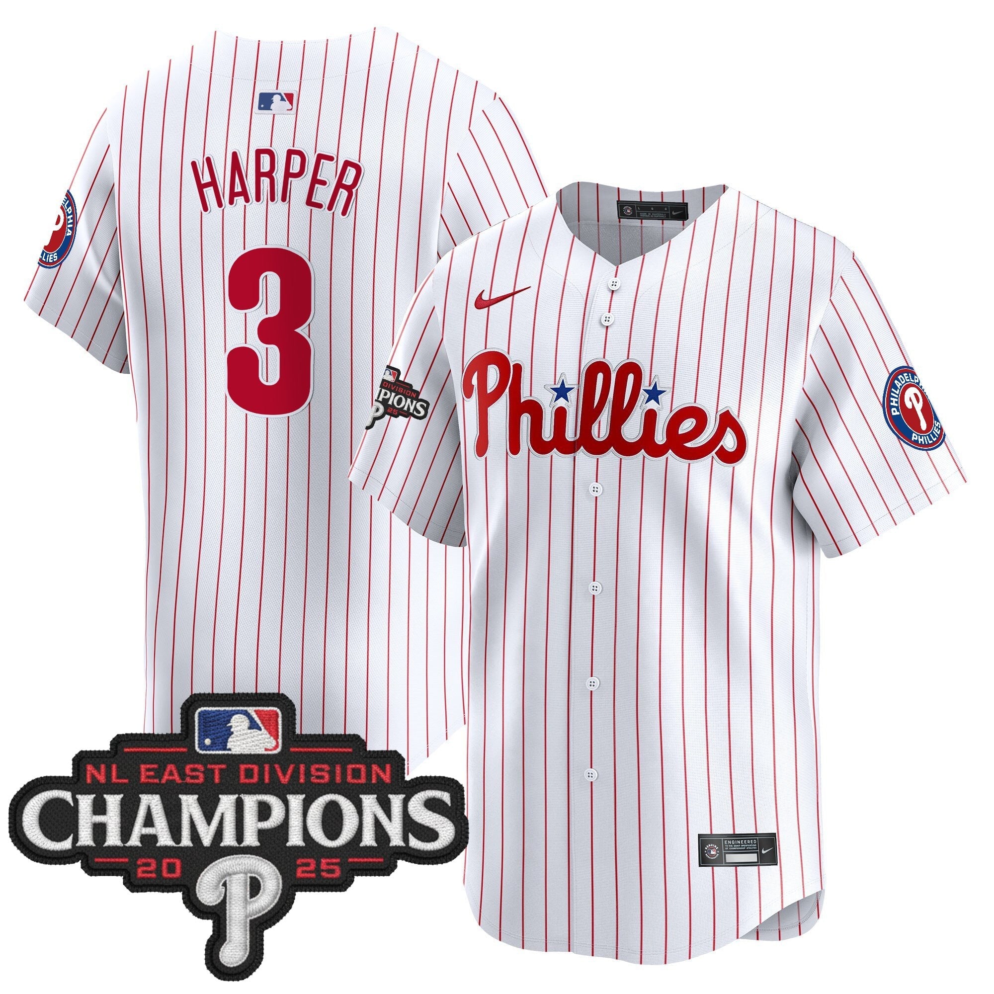 Men’s Philadelphia 2025 NL East Division Champions Patch Vapor Premier Limited Jersey