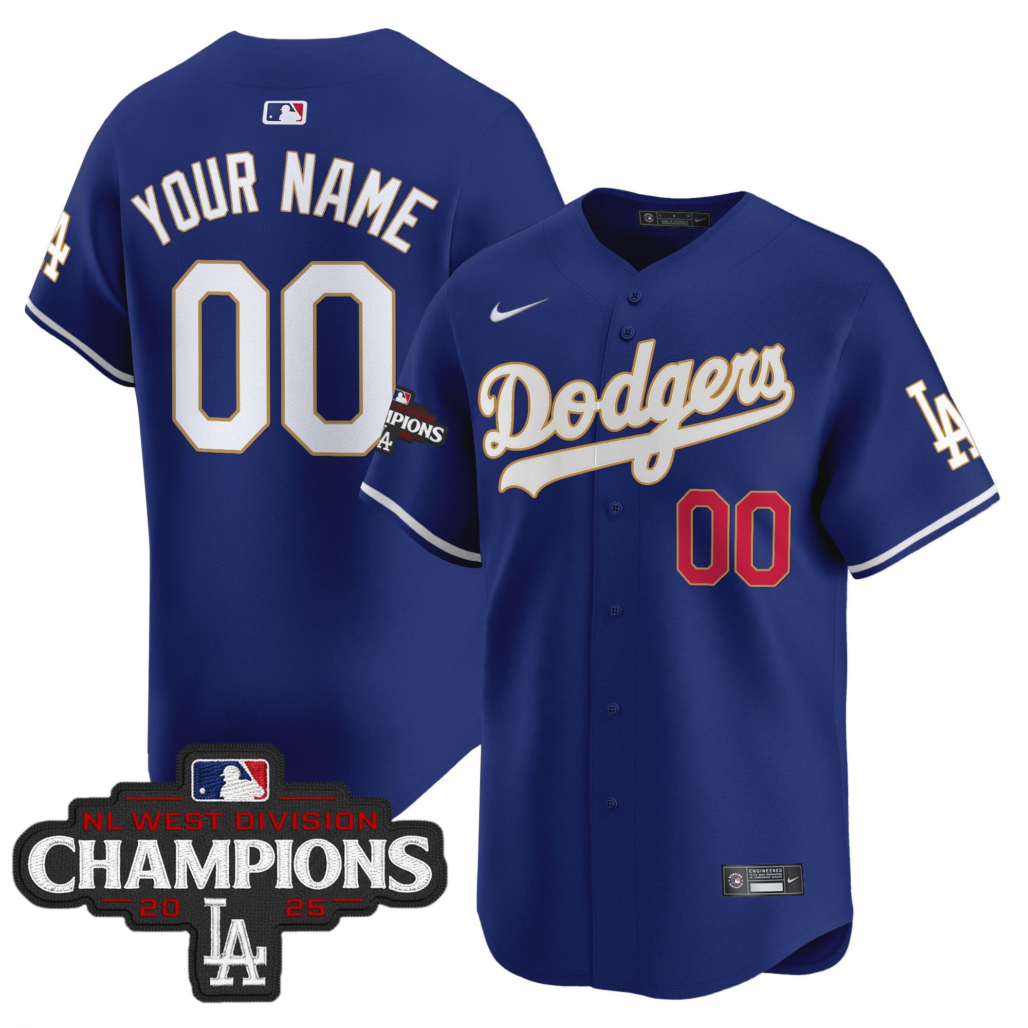 2025 NL West Division Champions Patch Gold Trim Vapor Premier Limited Custom Jersey
