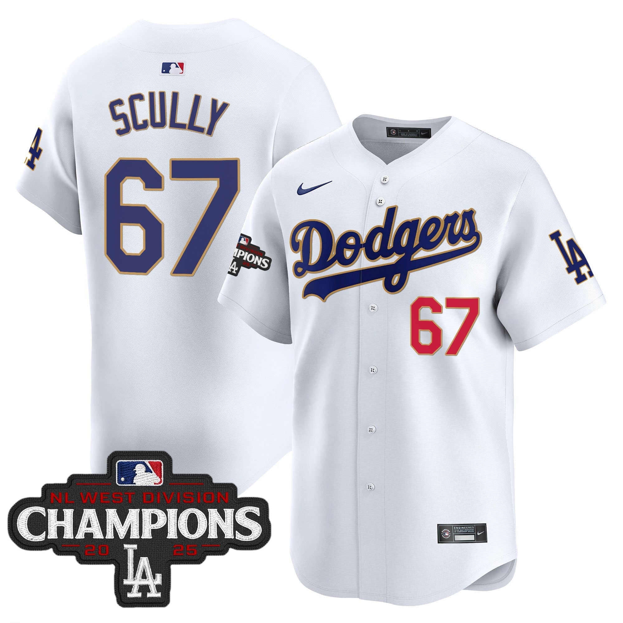 Men’s 2025 NL West Division Champions Patch Gold Trim Vapor Premier Limited Jersey