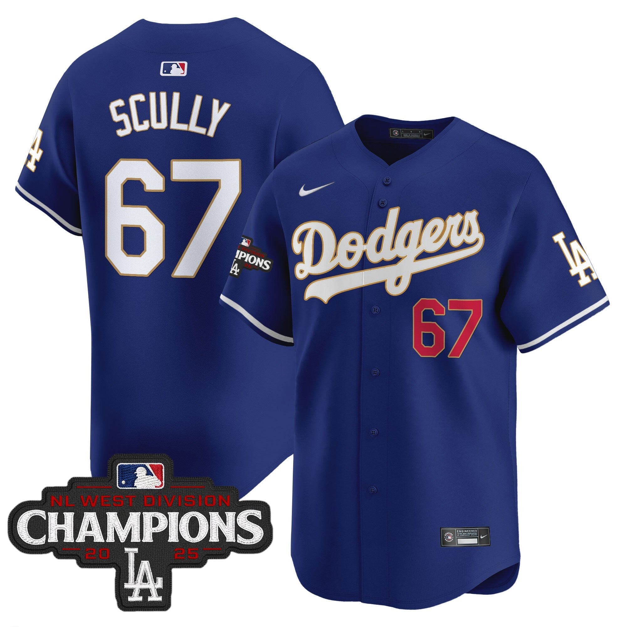 Men’s 2025 NL West Division Champions Patch Gold Trim Vapor Premier Limited Jersey