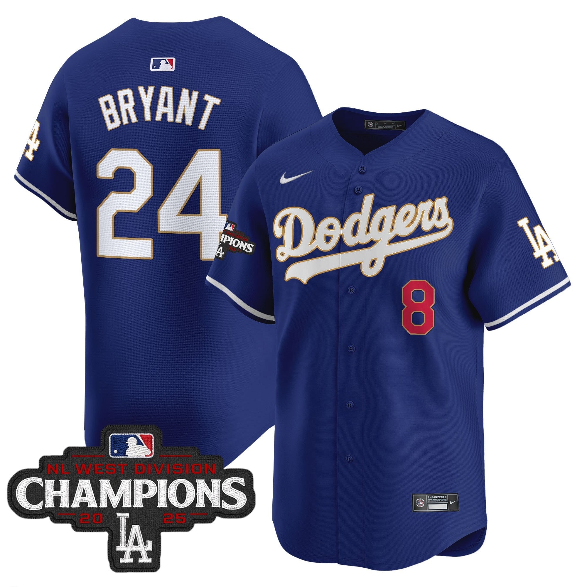 Men’s 2025 NL West Division Champions Patch Gold Trim Vapor Premier Limited Jersey