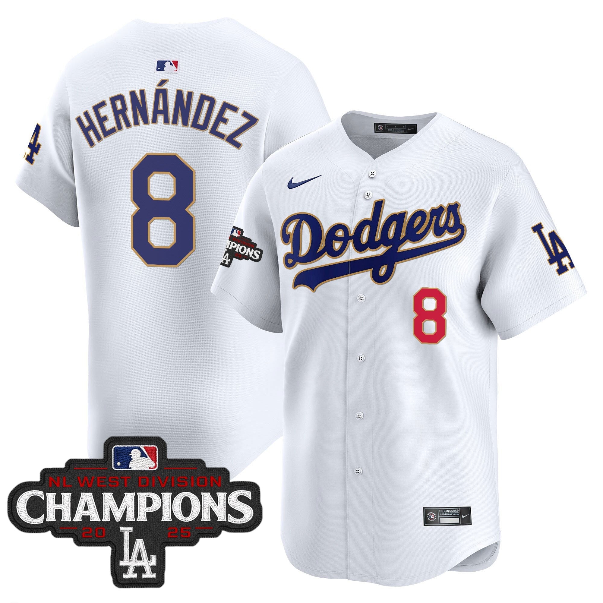 Men’s 2025 NL West Division Champions Patch Gold Trim Vapor Premier Limited Jersey