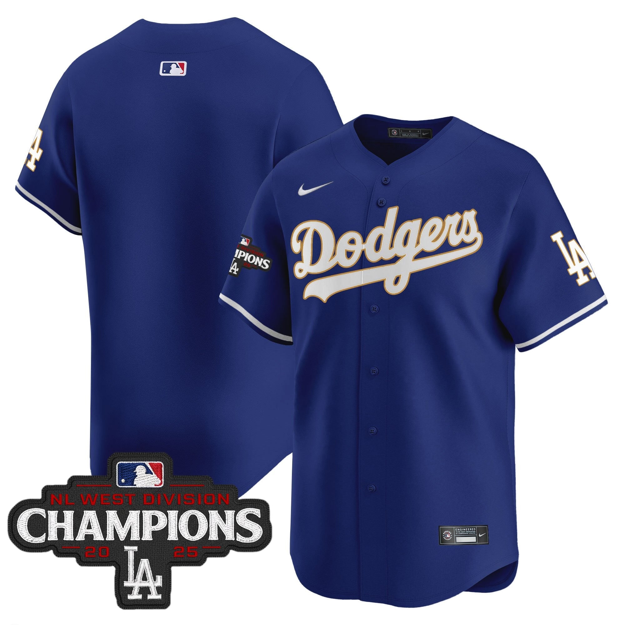 Men’s 2025 NL West Division Champions Patch Gold Trim Vapor Premier Limited Jersey