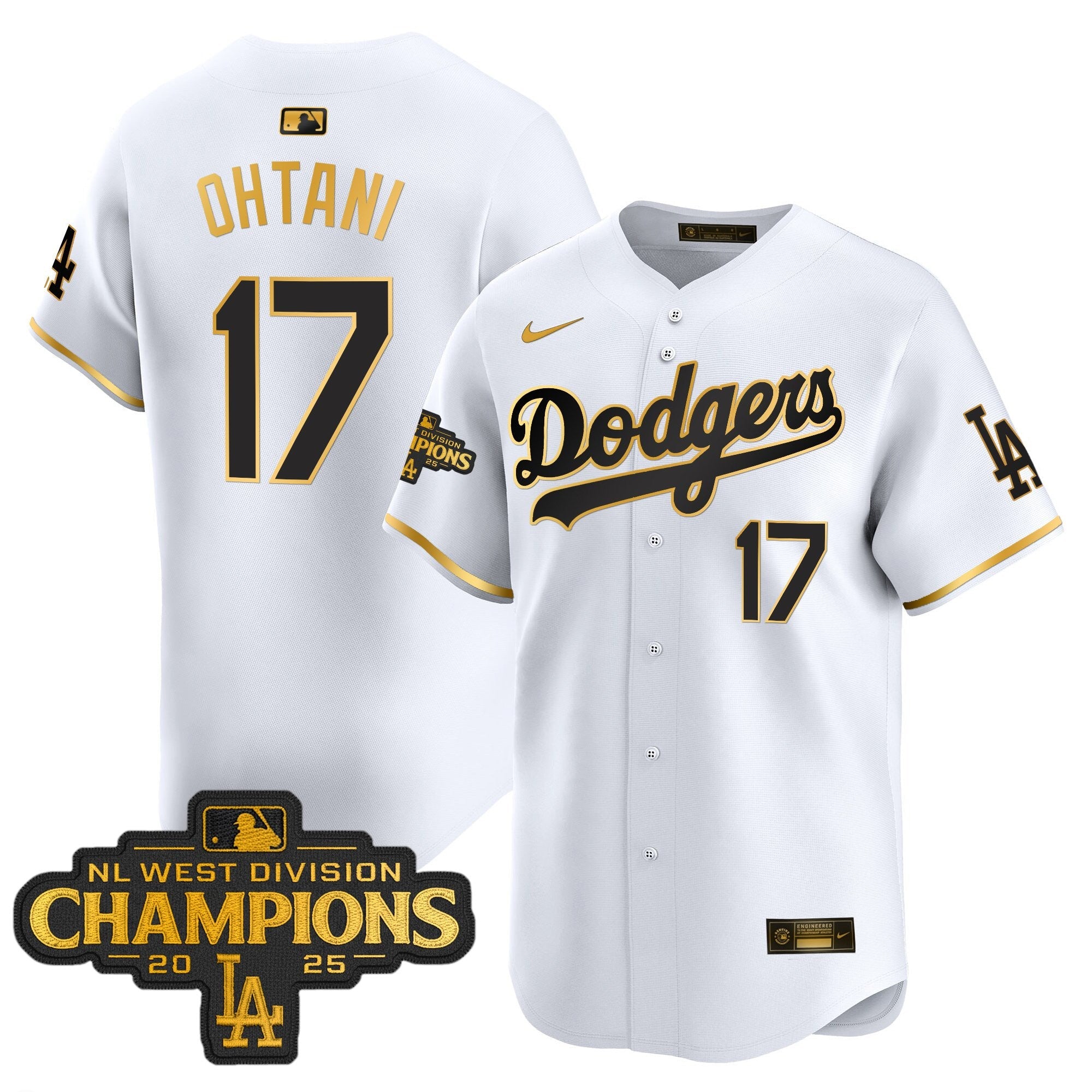 Men’s 2025 NL West Division Champions Patch Gold Trim Vapor Premier Limited Jersey