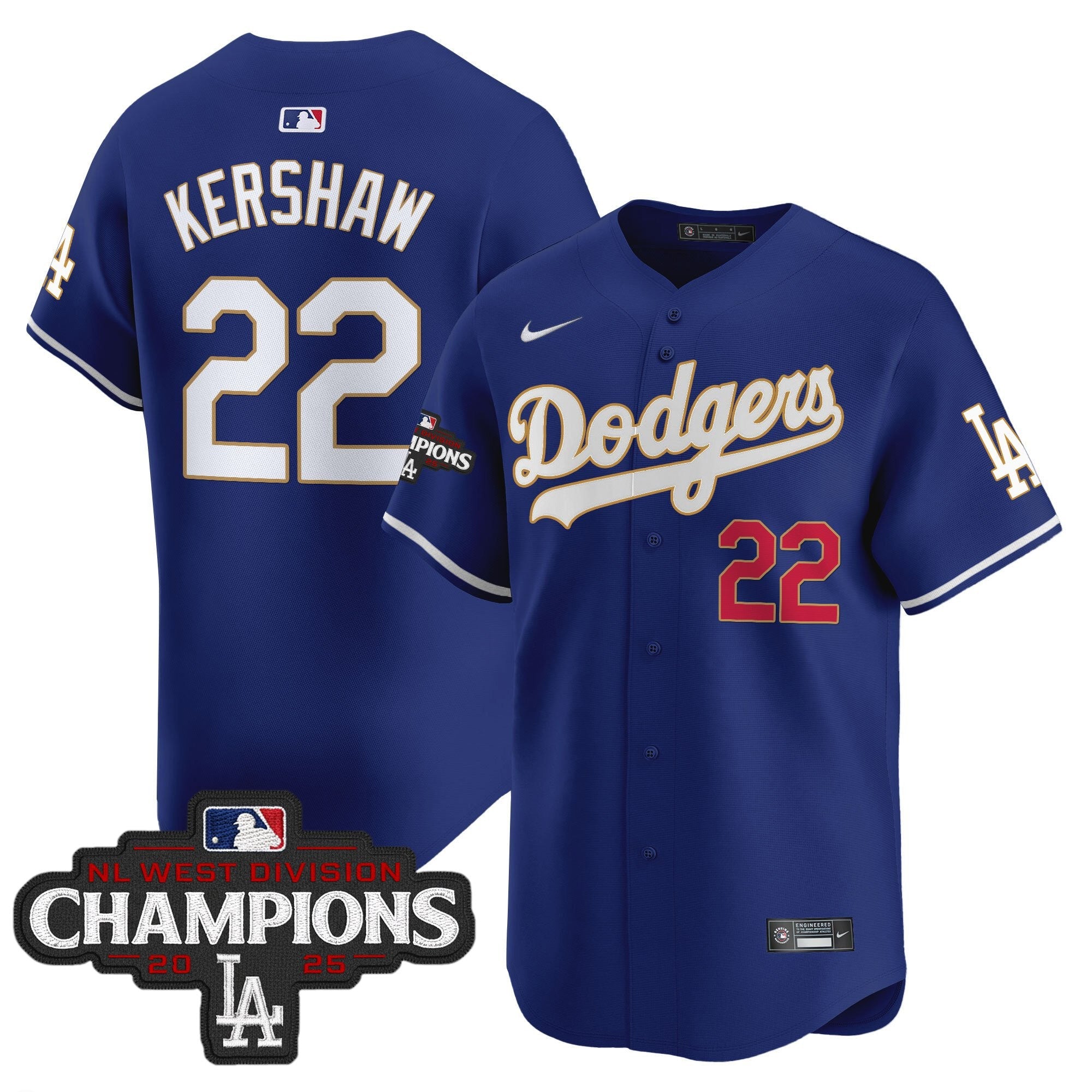 Men’s 2025 NL West Division Champions Patch Gold Trim Vapor Premier Limited Jersey