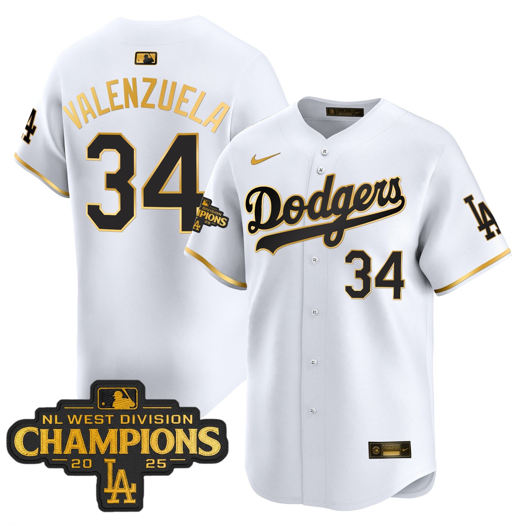 Men’s 2025 NL West Division Champions Patch Gold Trim Vapor Premier Limited Jersey