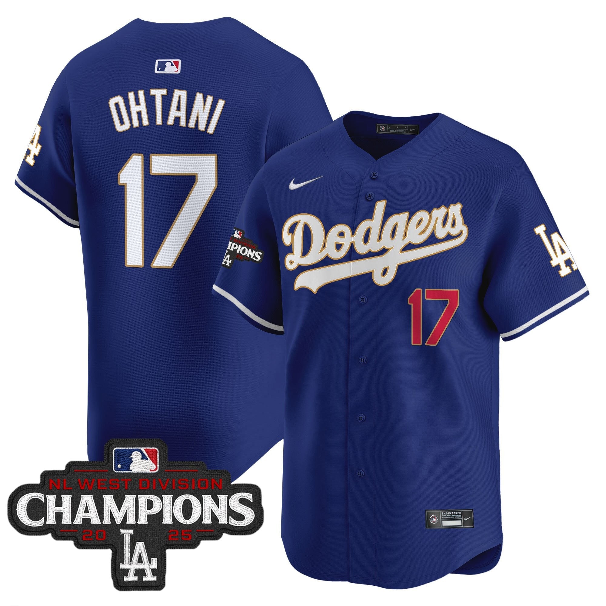Men’s 2025 NL West Division Champions Patch Gold Trim Vapor Premier Limited Jersey