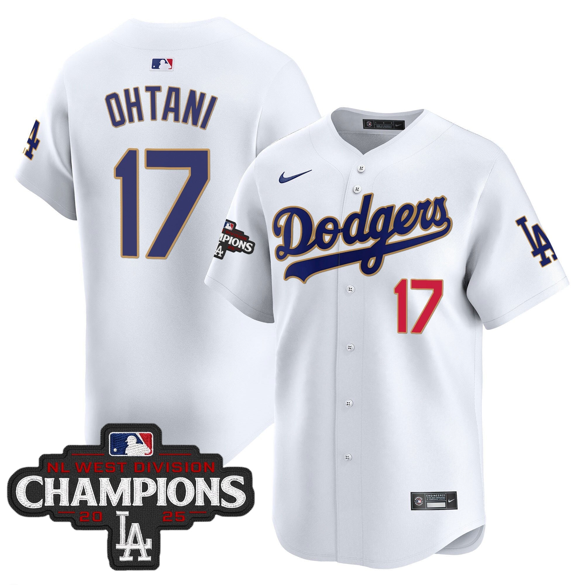 Men’s 2025 NL West Division Champions Patch Gold Trim Vapor Premier Limited Jersey
