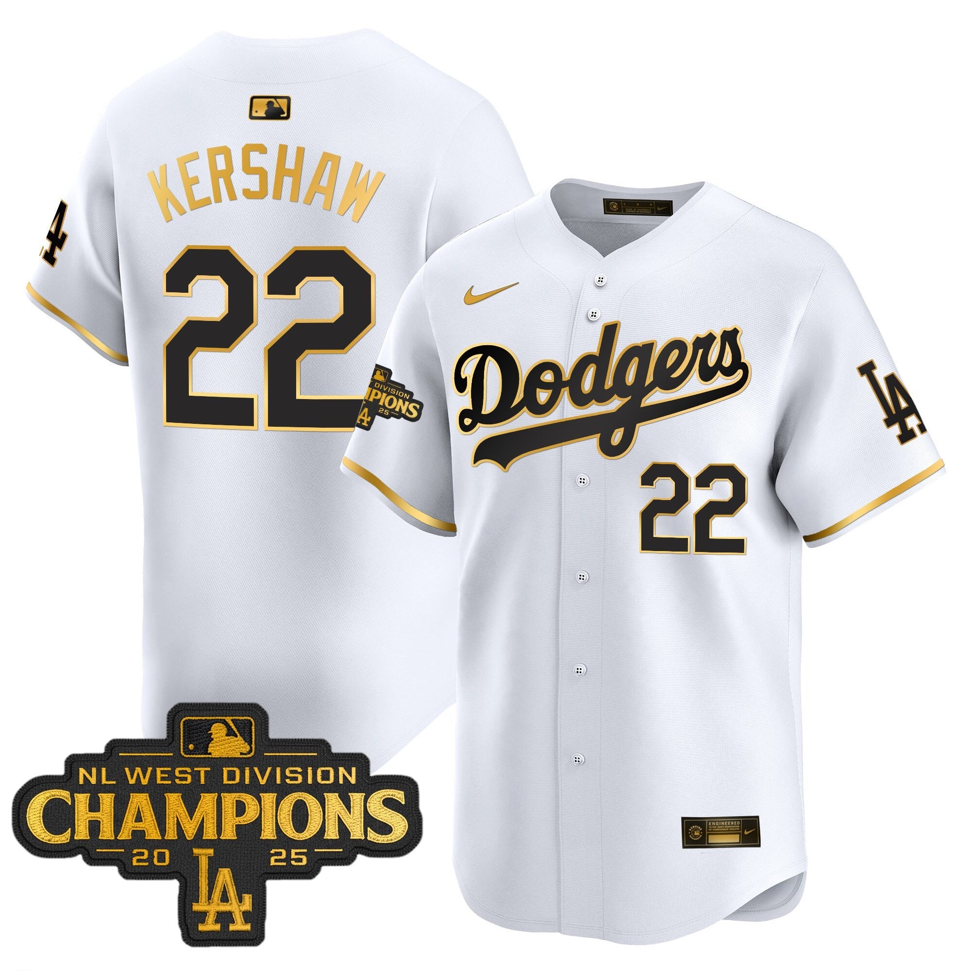 Men’s 2025 NL West Division Champions Patch Gold Trim Vapor Premier Limited Jersey