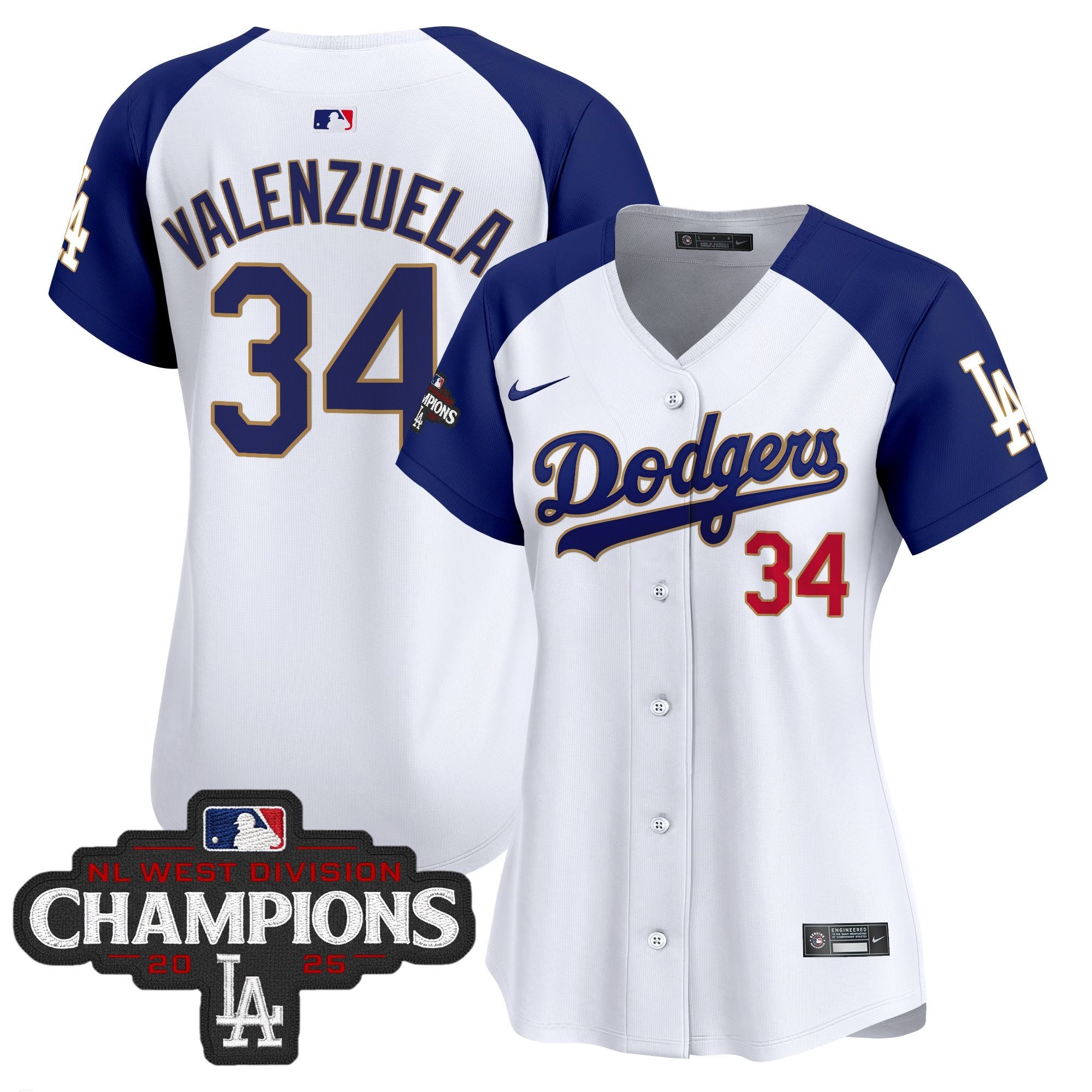 Women’s 2025 NL West Division Champions Patch Gold Trim Vapor Premier Limited Jersey