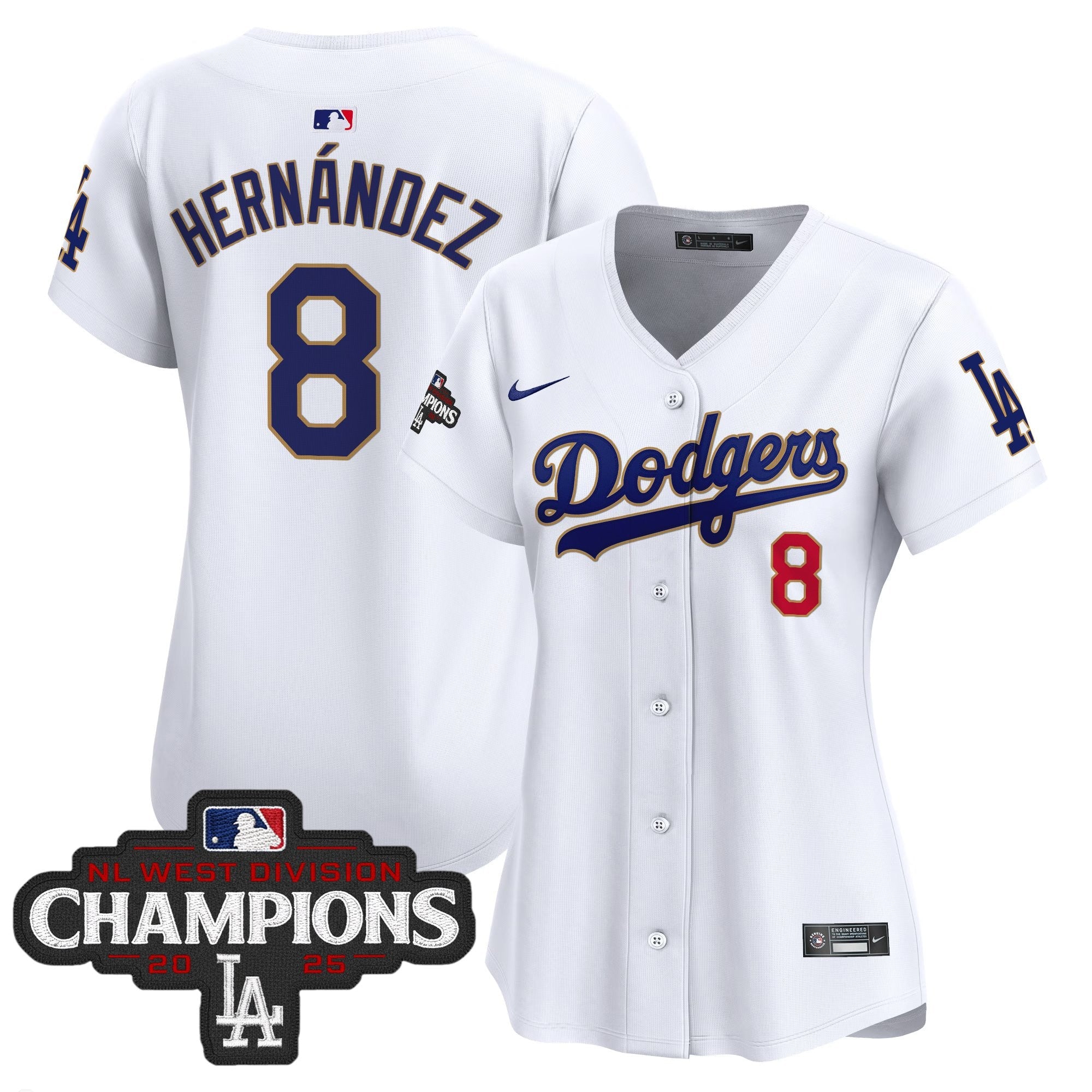 Women’s 2025 NL West Division Champions Patch Gold Trim Vapor Premier Limited Jersey