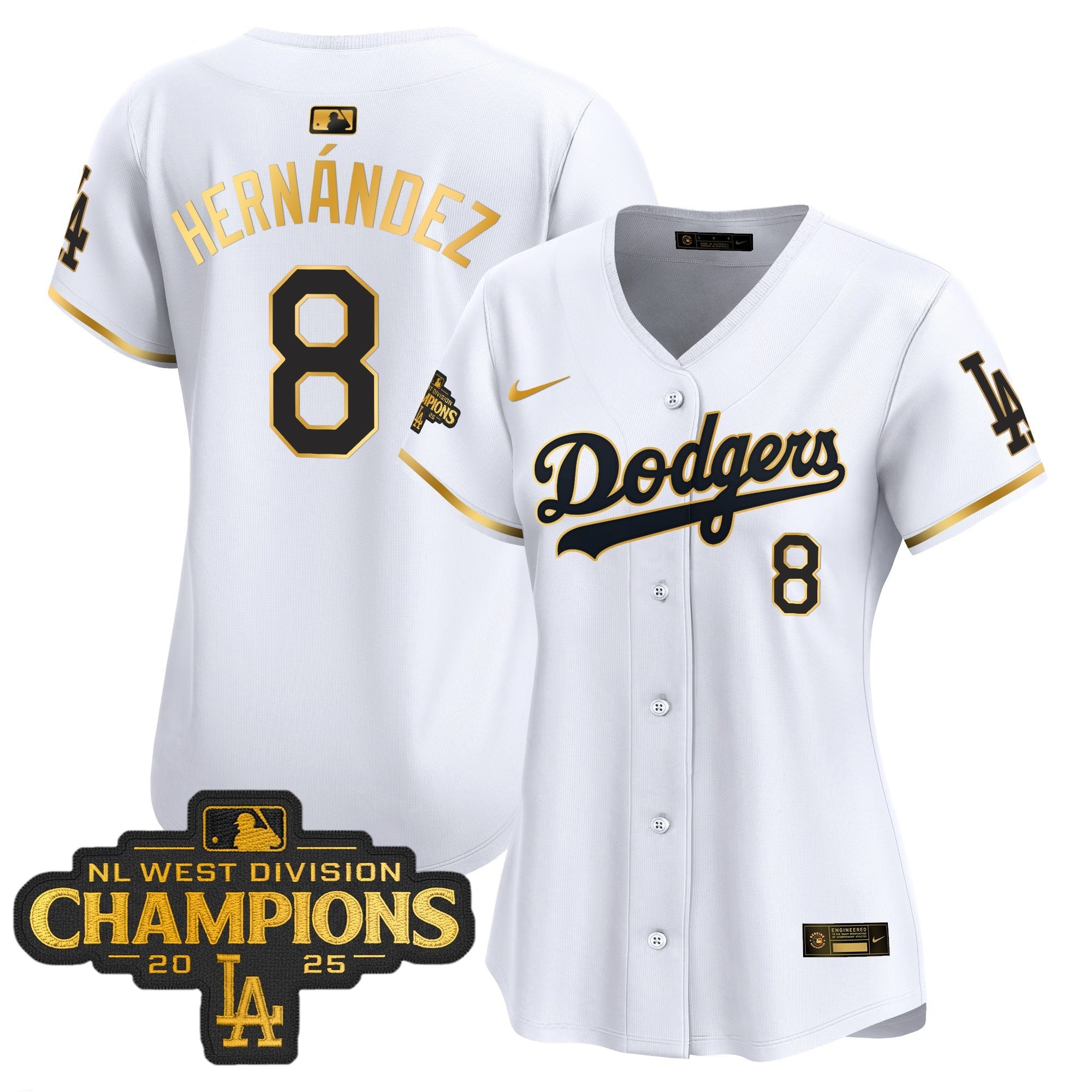 Women’s 2025 NL West Division Champions Patch Gold Trim Vapor Premier Limited Jersey