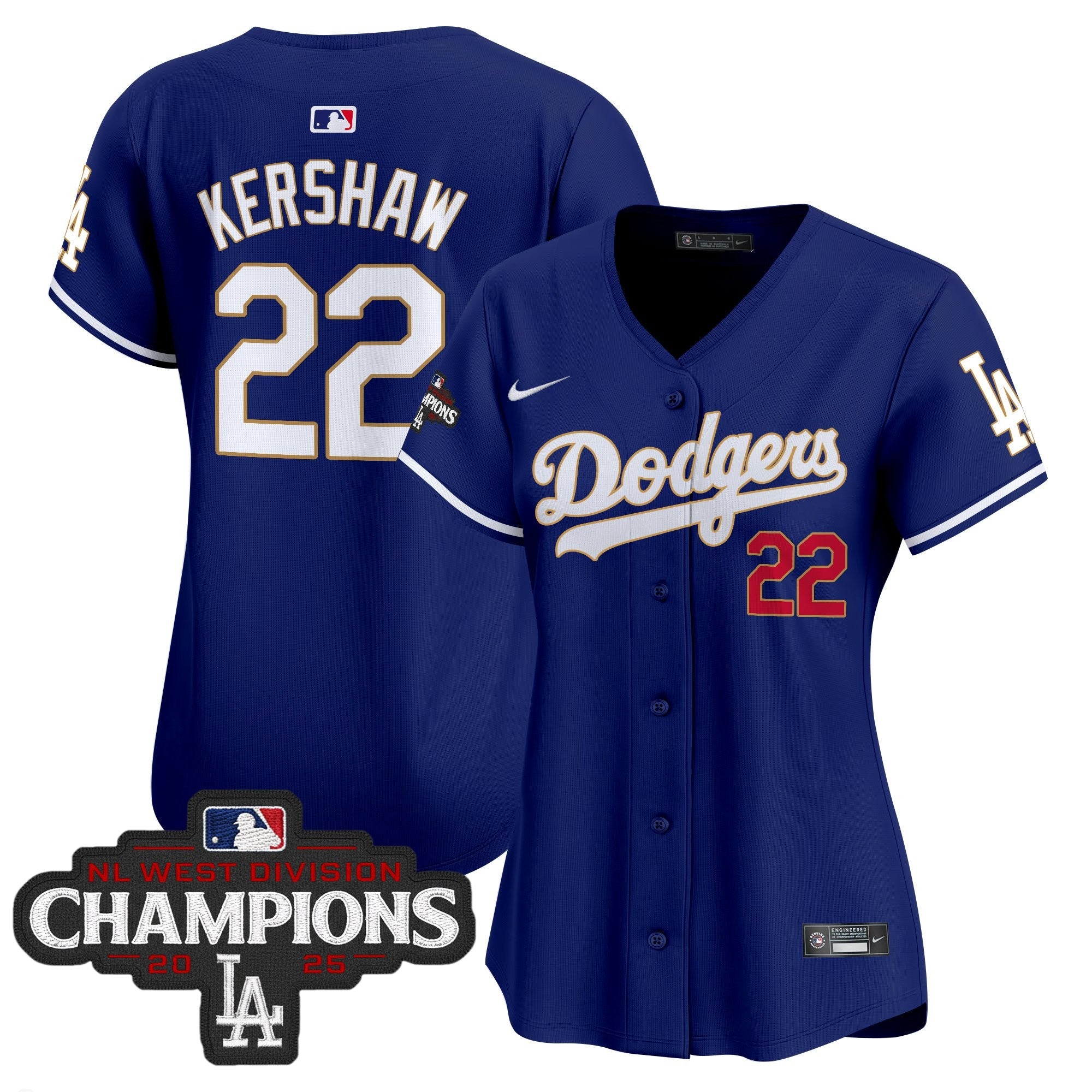 Women’s 2025 NL West Division Champions Patch Gold Trim Vapor Premier Limited Jersey
