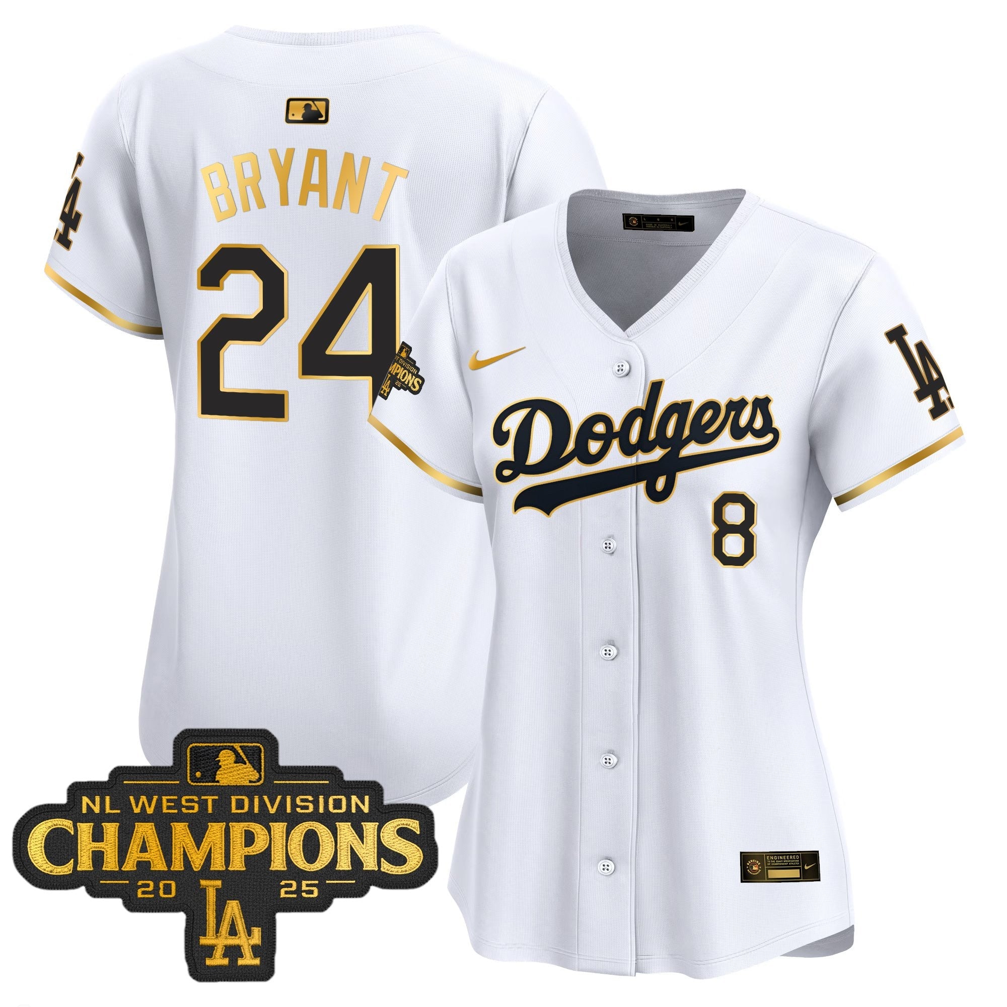 Women’s 2025 NL West Division Champions Patch Gold Trim Vapor Premier Limited Jersey