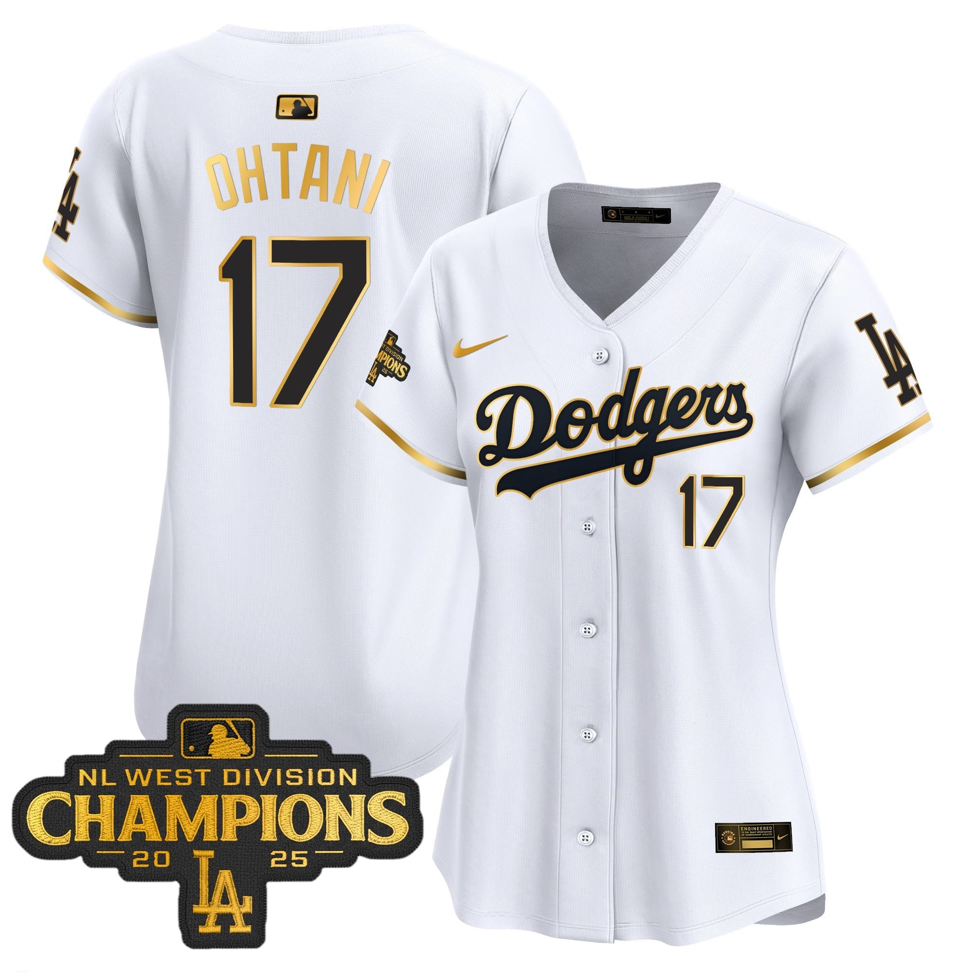 Women’s 2025 NL West Division Champions Patch Gold Trim Vapor Premier Limited Jersey