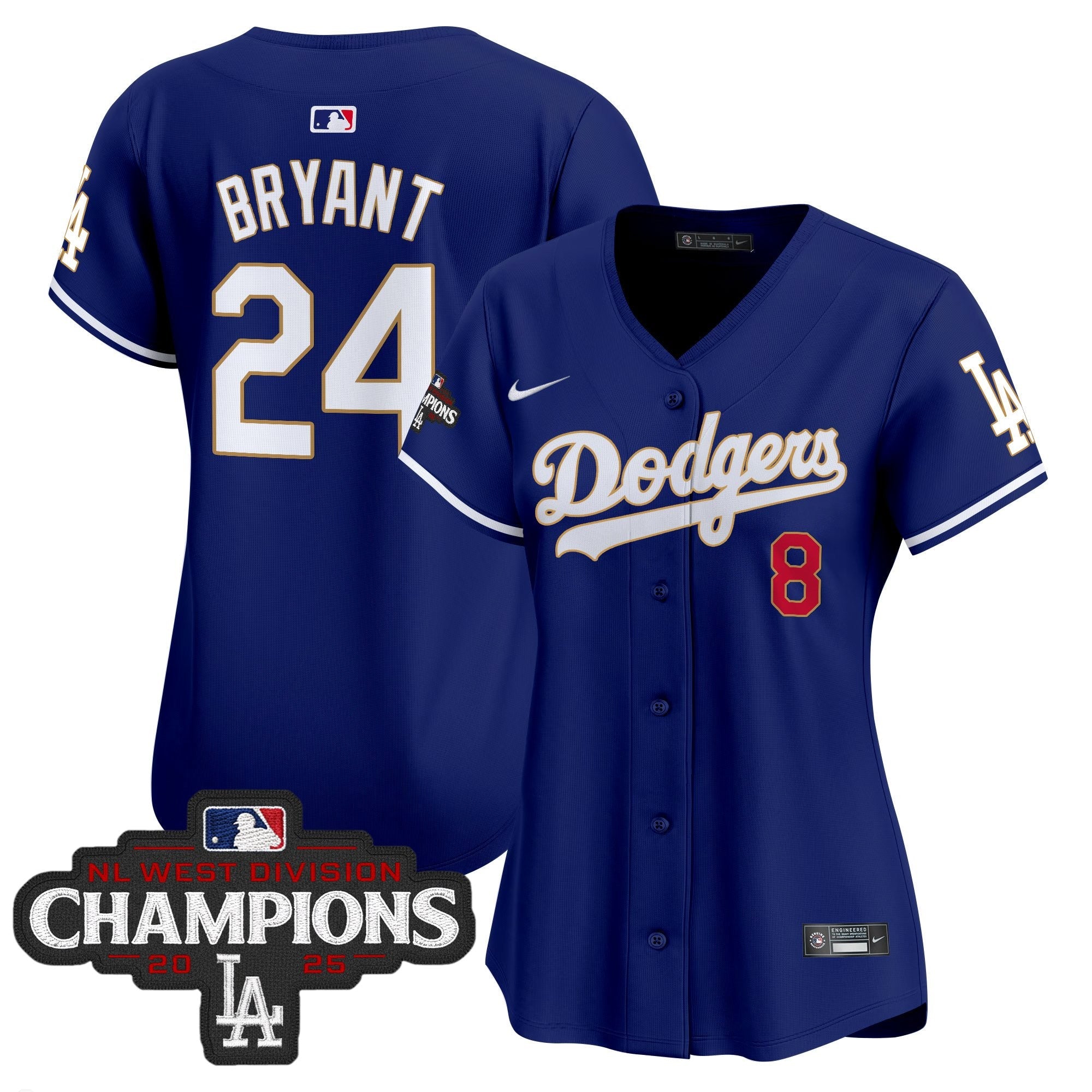 Women’s 2025 NL West Division Champions Patch Gold Trim Vapor Premier Limited Jersey