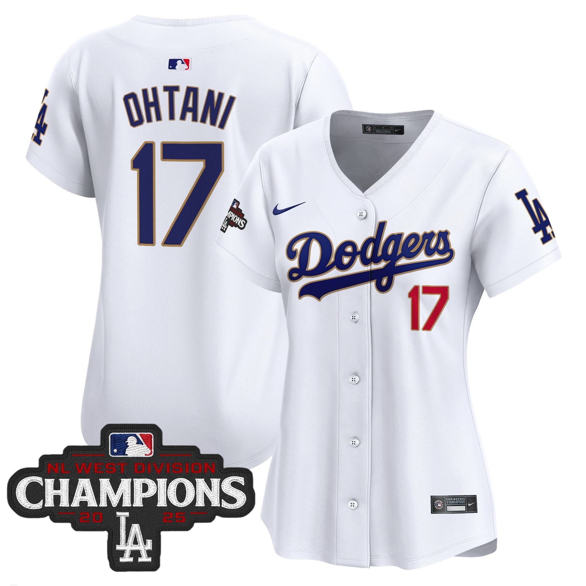 Women’s 2025 NL West Division Champions Patch Gold Trim Vapor Premier Limited Jersey