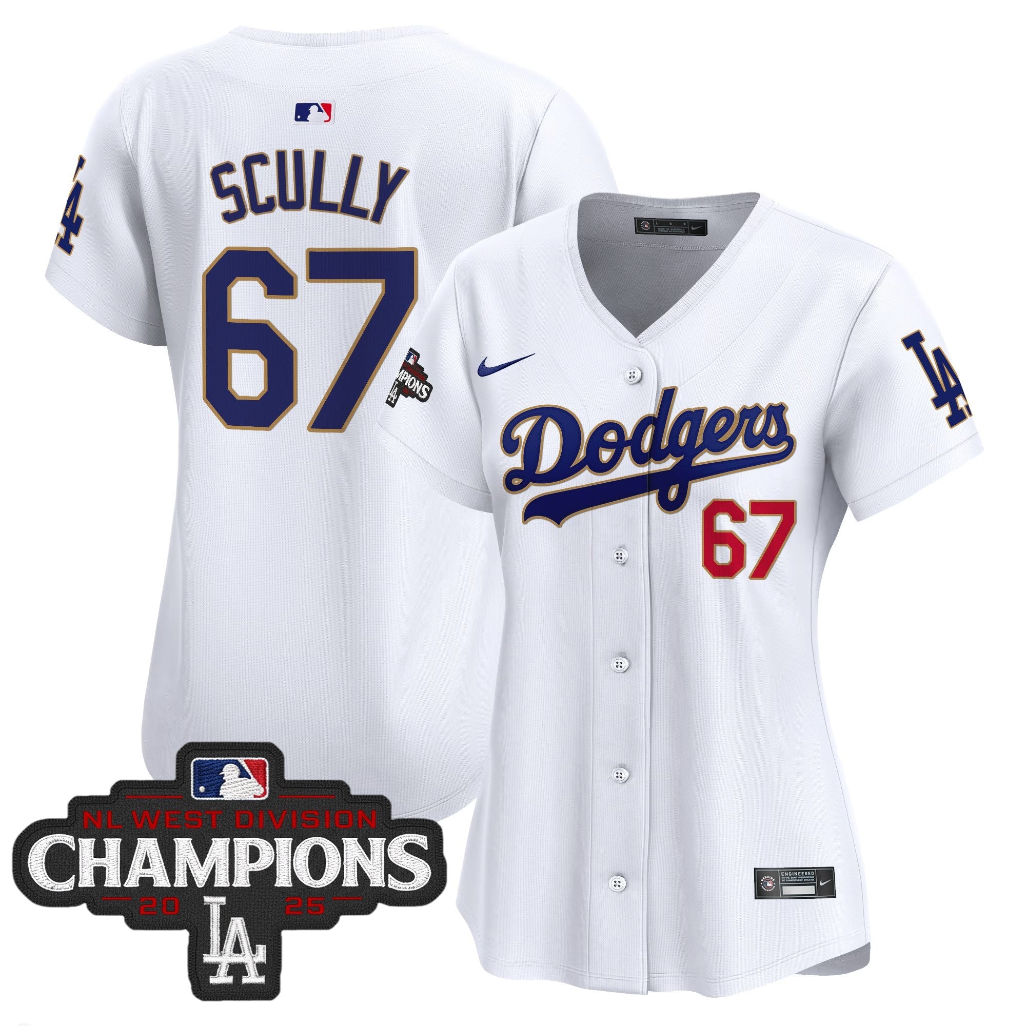 Women’s 2025 NL West Division Champions Patch Gold Trim Vapor Premier Limited Jersey