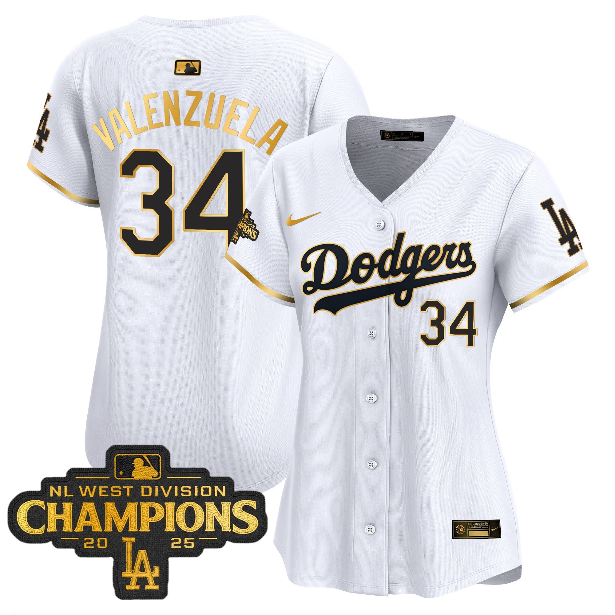 Women’s 2025 NL West Division Champions Patch Gold Trim Vapor Premier Limited Jersey