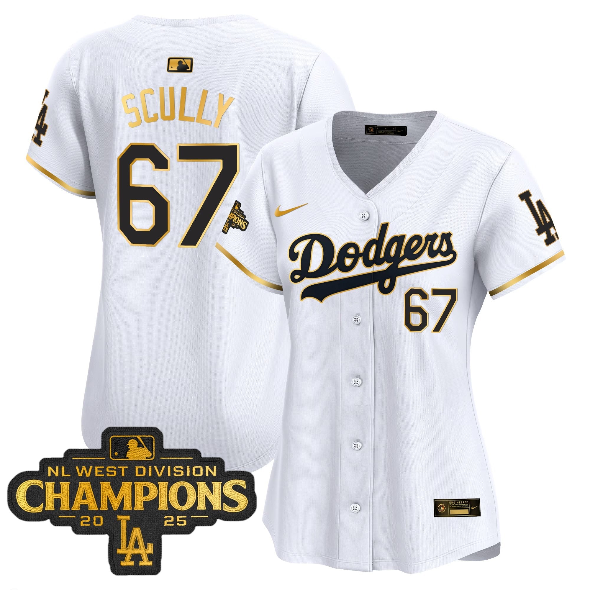 Women’s 2025 NL West Division Champions Patch Gold Trim Vapor Premier Limited Jersey