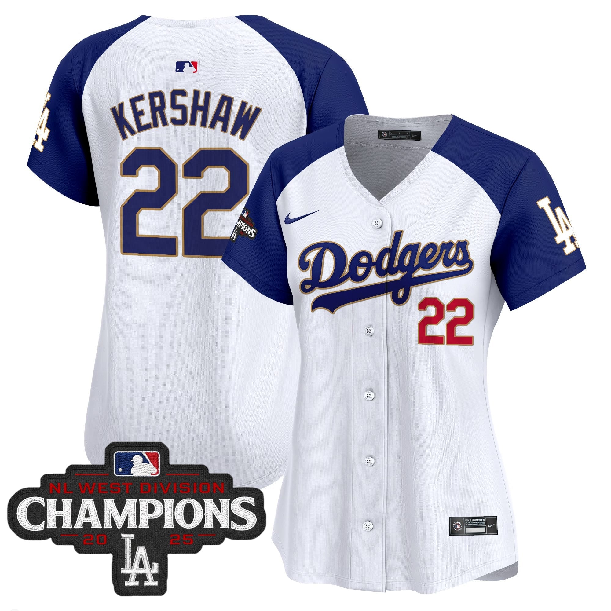 Women’s 2025 NL West Division Champions Patch Gold Trim Vapor Premier Limited Jersey