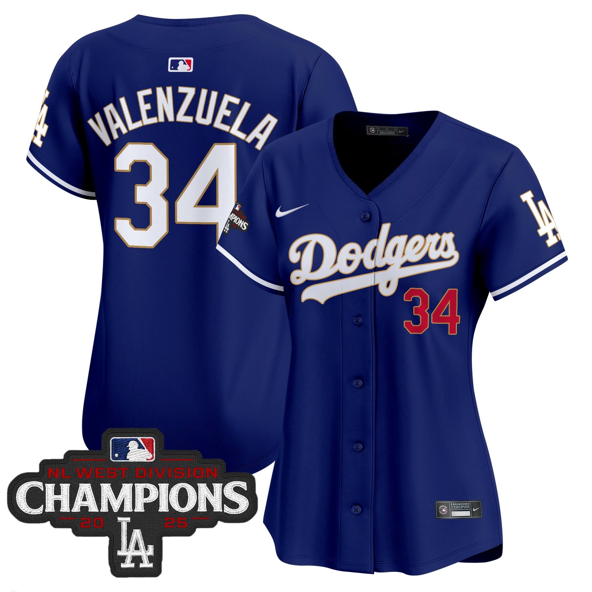 Women’s 2025 NL West Division Champions Patch Gold Trim Vapor Premier Limited Jersey