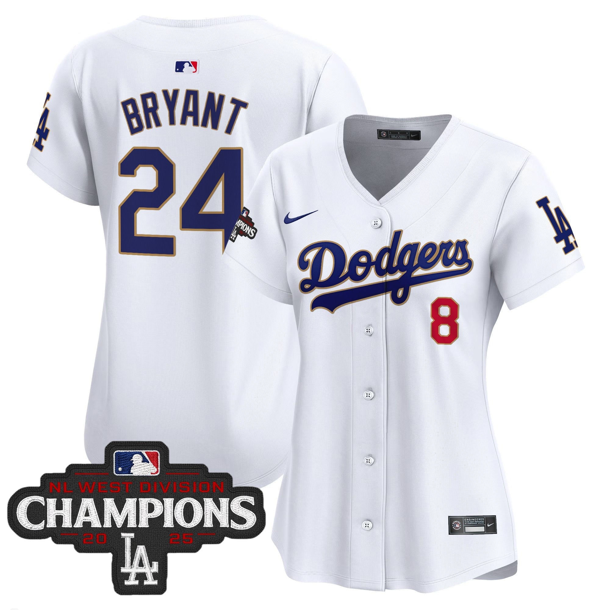 Women’s 2025 NL West Division Champions Patch Gold Trim Vapor Premier Limited Jersey