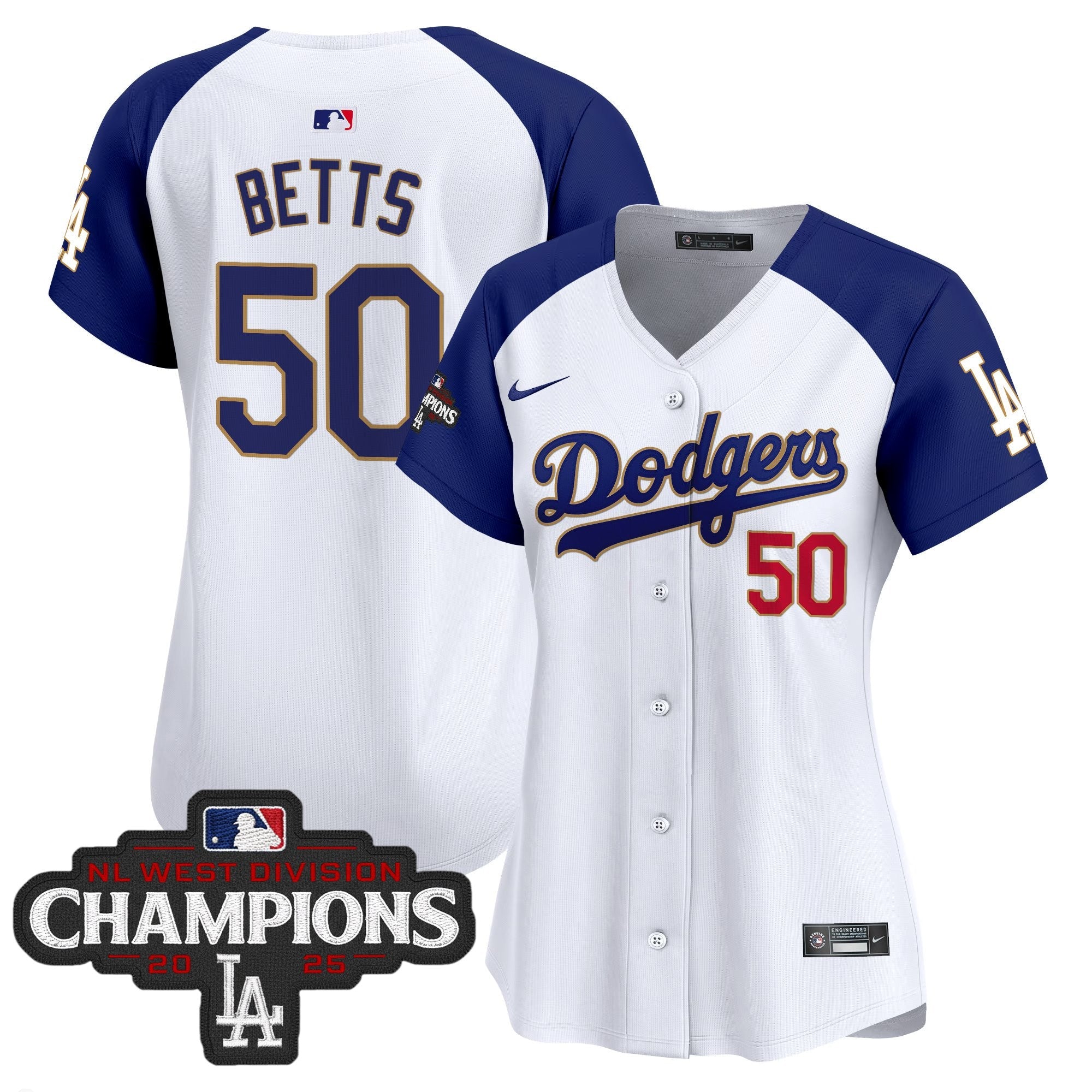 Women’s 2025 NL West Division Champions Patch Gold Trim Vapor Premier Limited Jersey