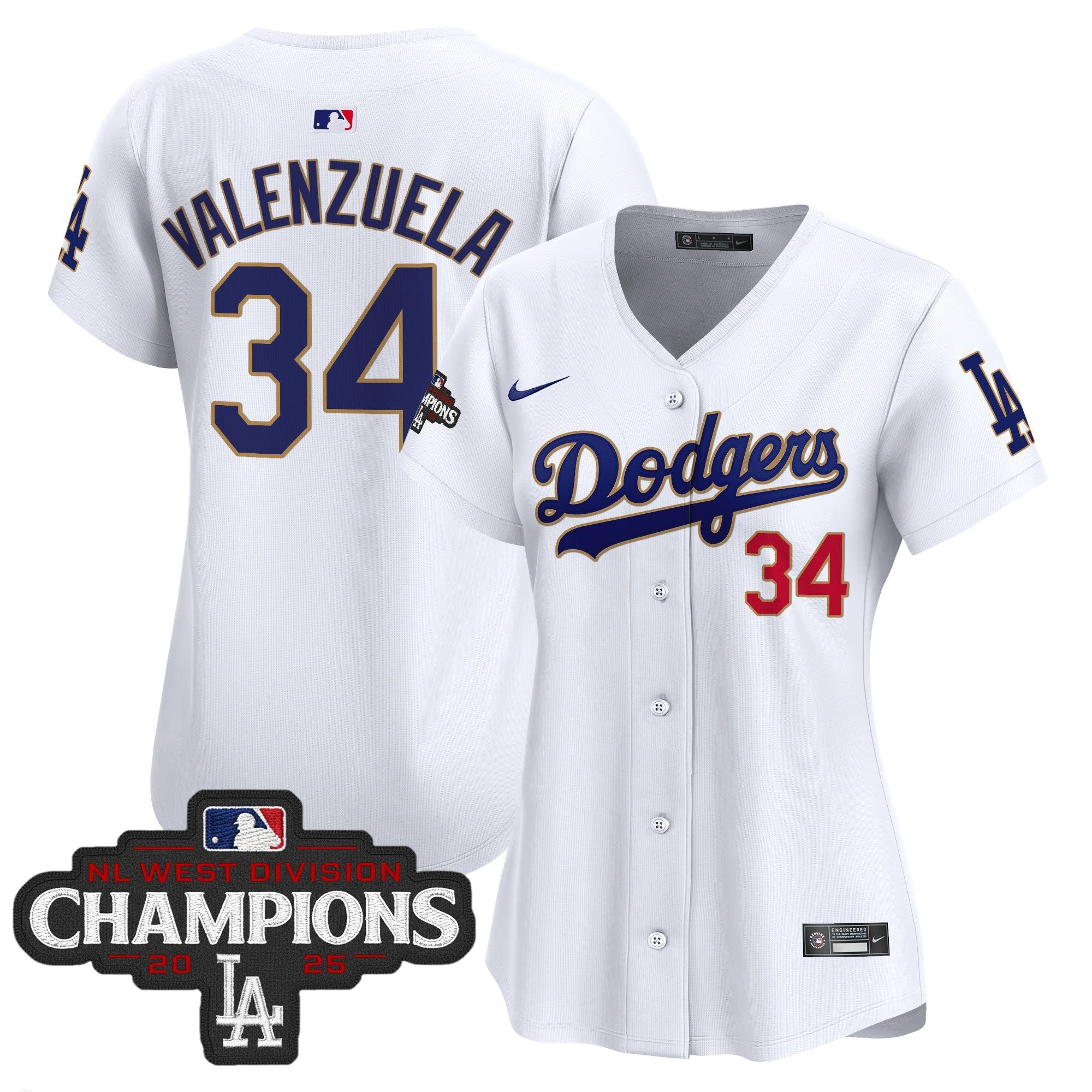 Women’s 2025 NL West Division Champions Patch Gold Trim Vapor Premier Limited Jersey