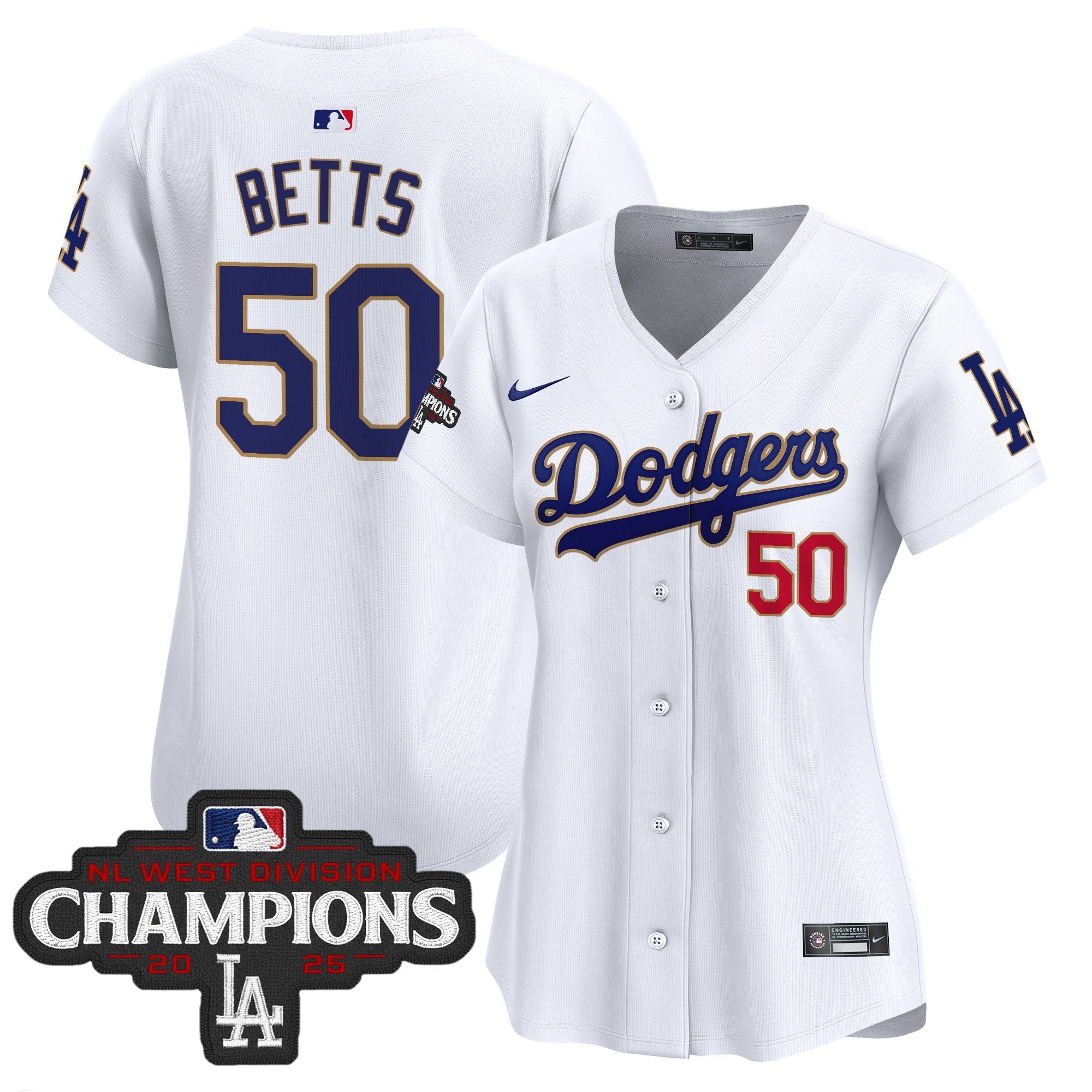 Women’s 2025 NL West Division Champions Patch Gold Trim Vapor Premier Limited Jersey