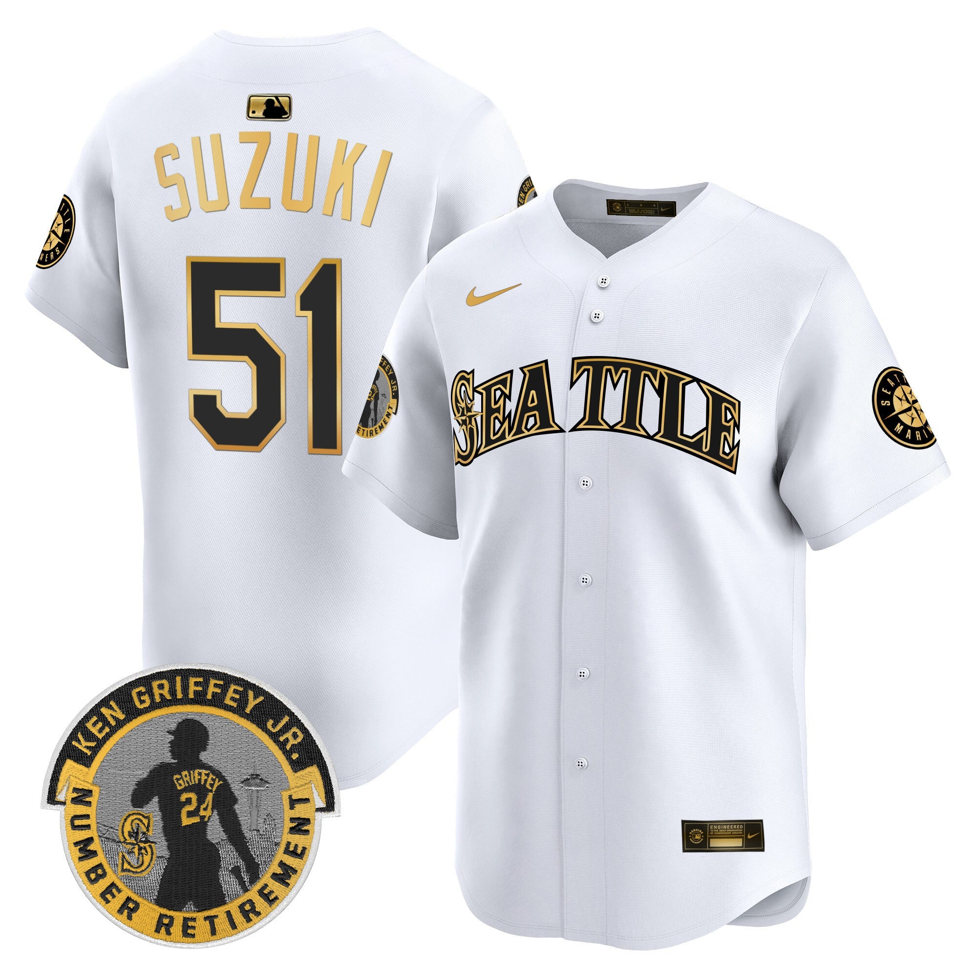 Men’s 2025 Ken Griffey Jr. Patch Vapor Premier Limited Jersey