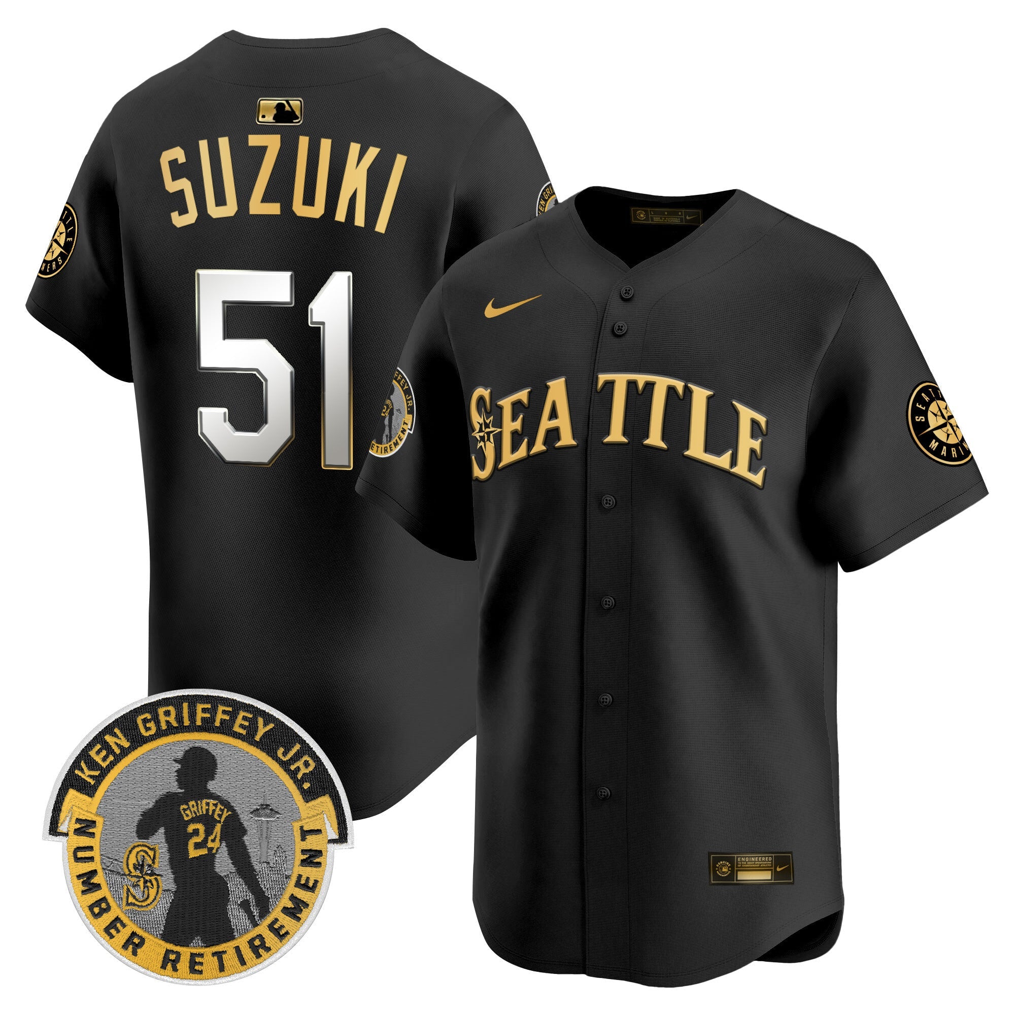 Men’s 2025 Ken Griffey Jr. Patch Vapor Premier Limited Jersey