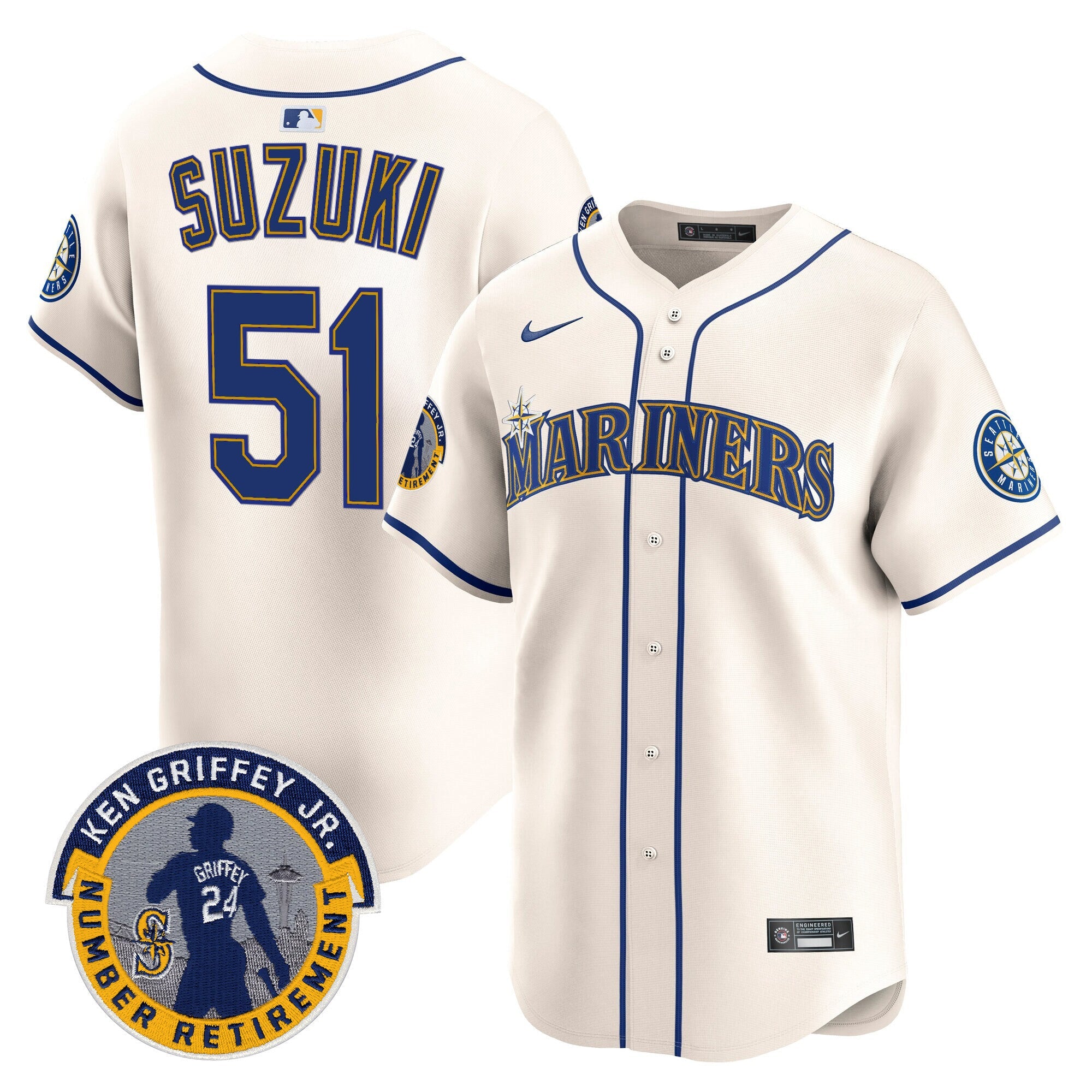 Men’s 2025 Ken Griffey Jr. Patch Vapor Premier Limited Jersey