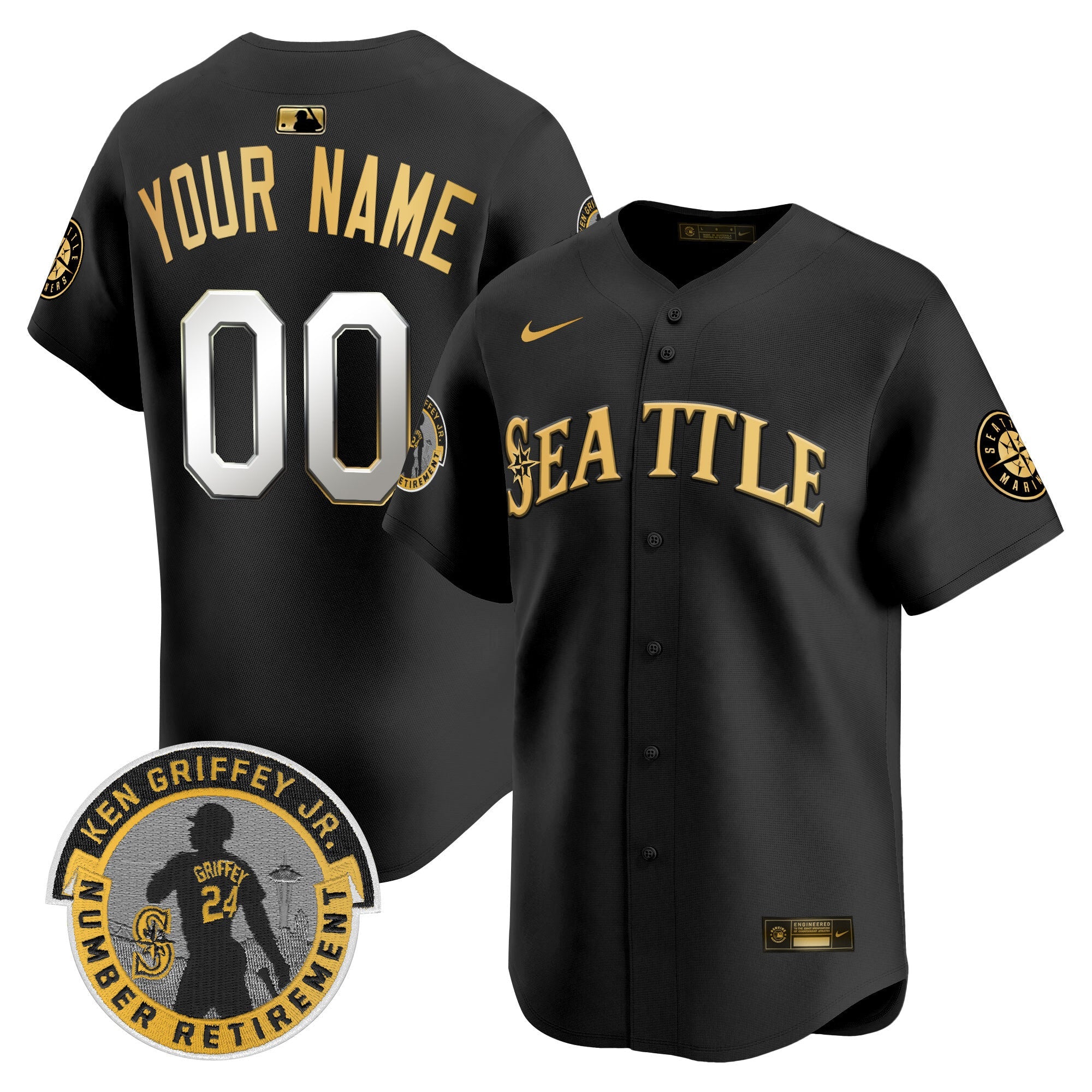 2025 Ken Griffey Jr. Patch Vapor Premier Limited Custom Jersey