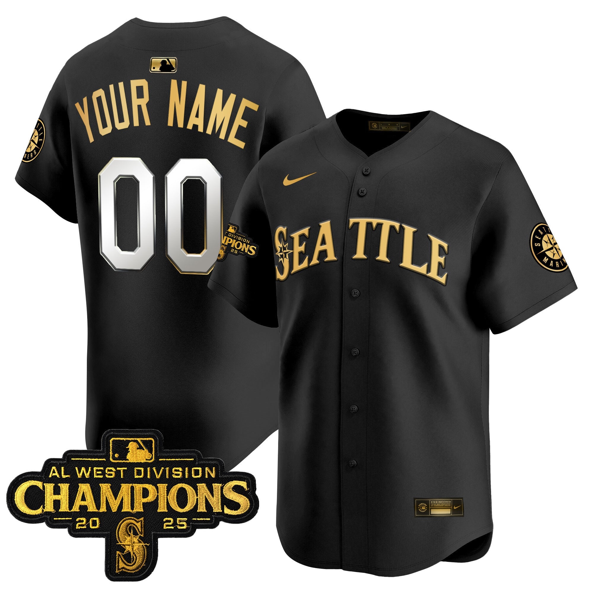 2025 AL West Division Champions Vapor Premier Custom Jersey