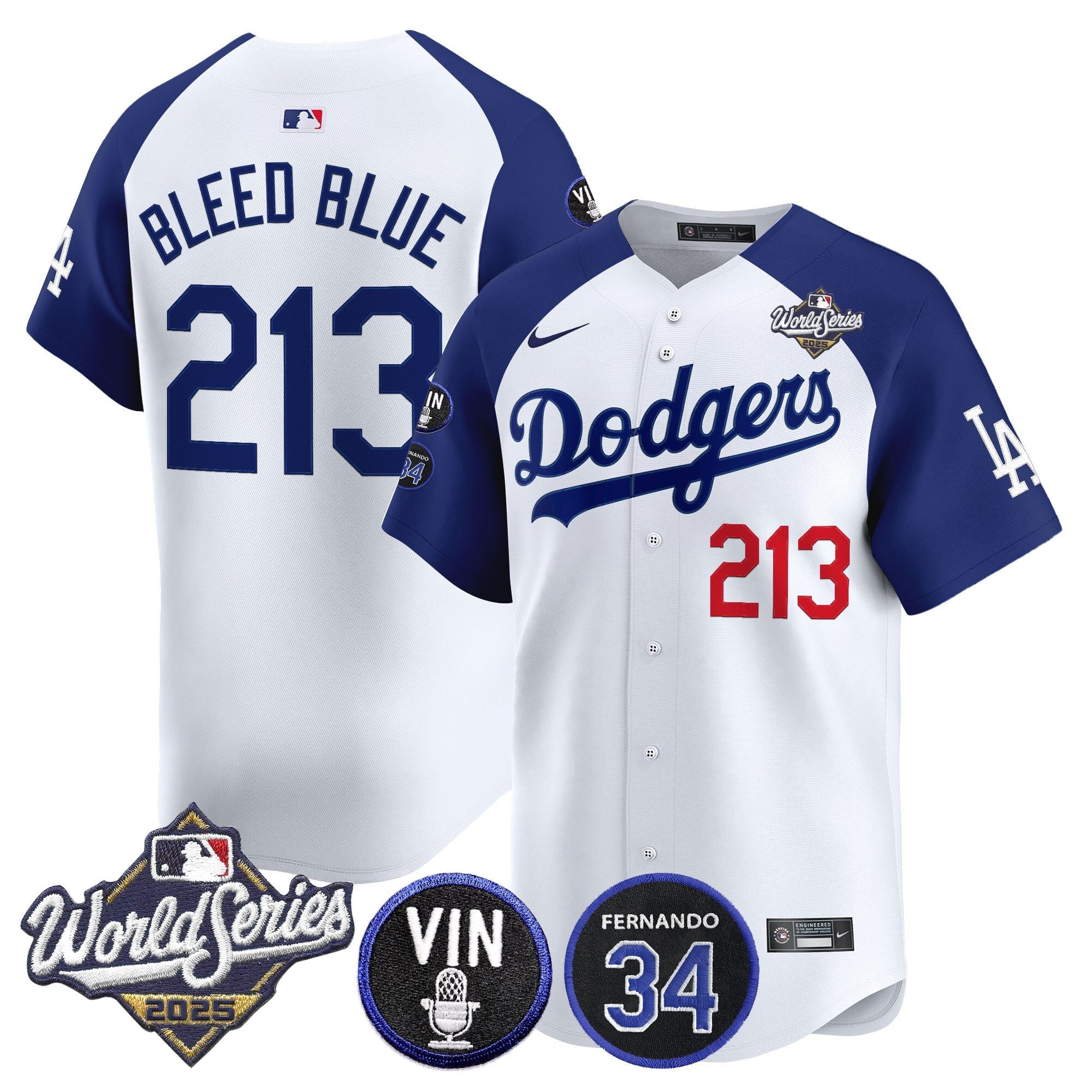 Men’s 2025 World Series Vapor Premier Limited Jersey – Vin Scully & Fernando Patch
