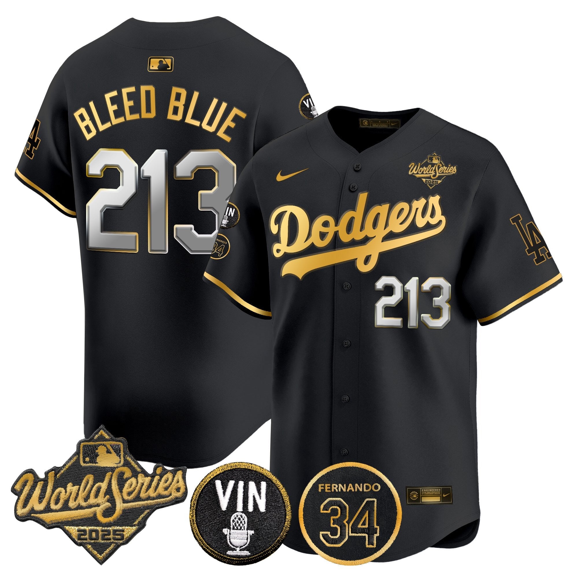 Men’s 2025 World Series Vapor Premier Limited Jersey – Vin Scully & Fernando Patch