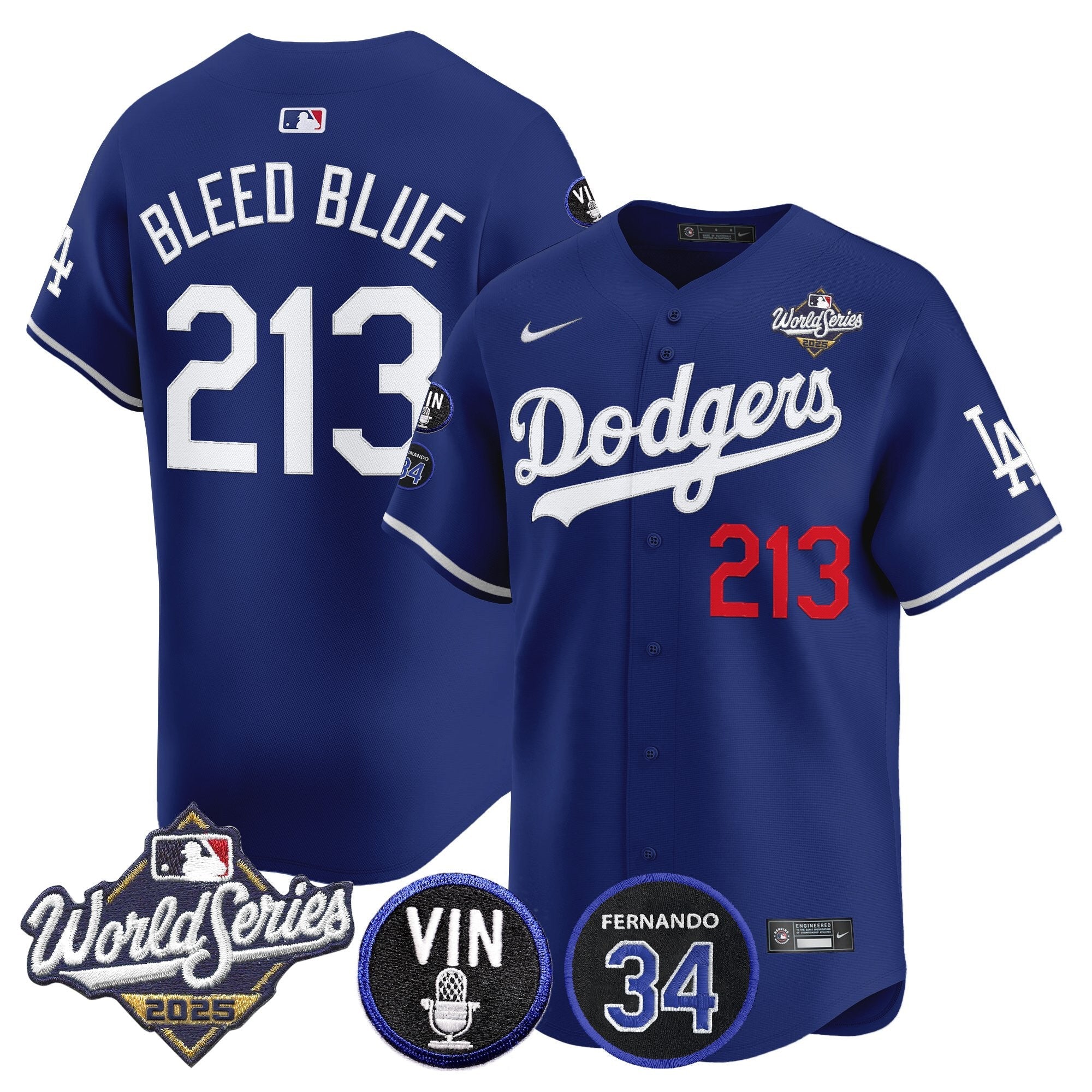 Men’s 2025 World Series Vapor Premier Limited Jersey – Vin Scully & Fernando Patch