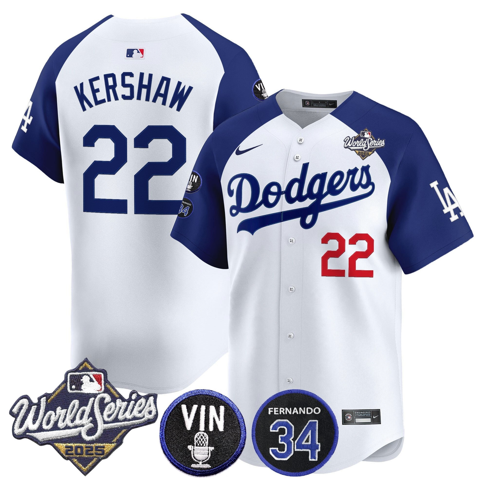 Men’s 2025 World Series Vapor Premier Limited Jersey – Vin Scully & Fernando Patch