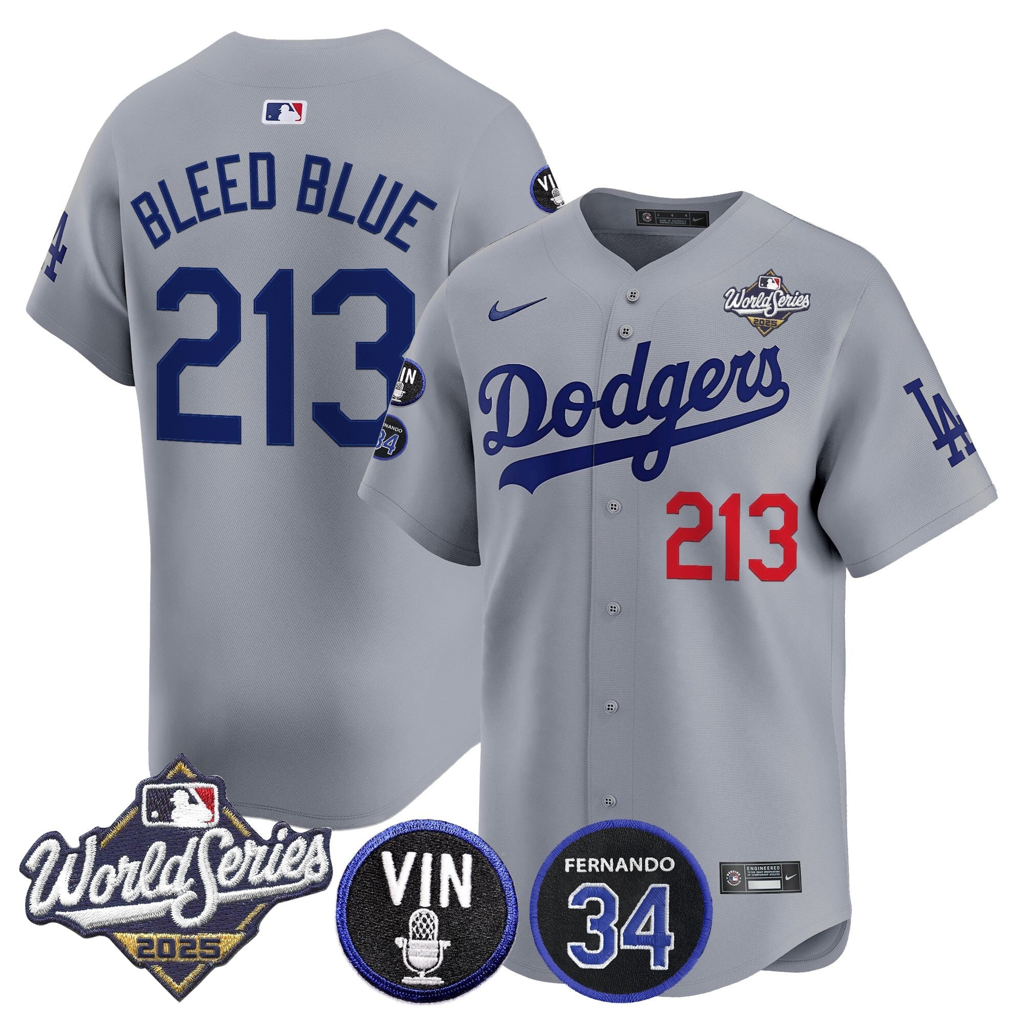 Men’s 2025 World Series Vapor Premier Limited Jersey – Vin Scully & Fernando Patch