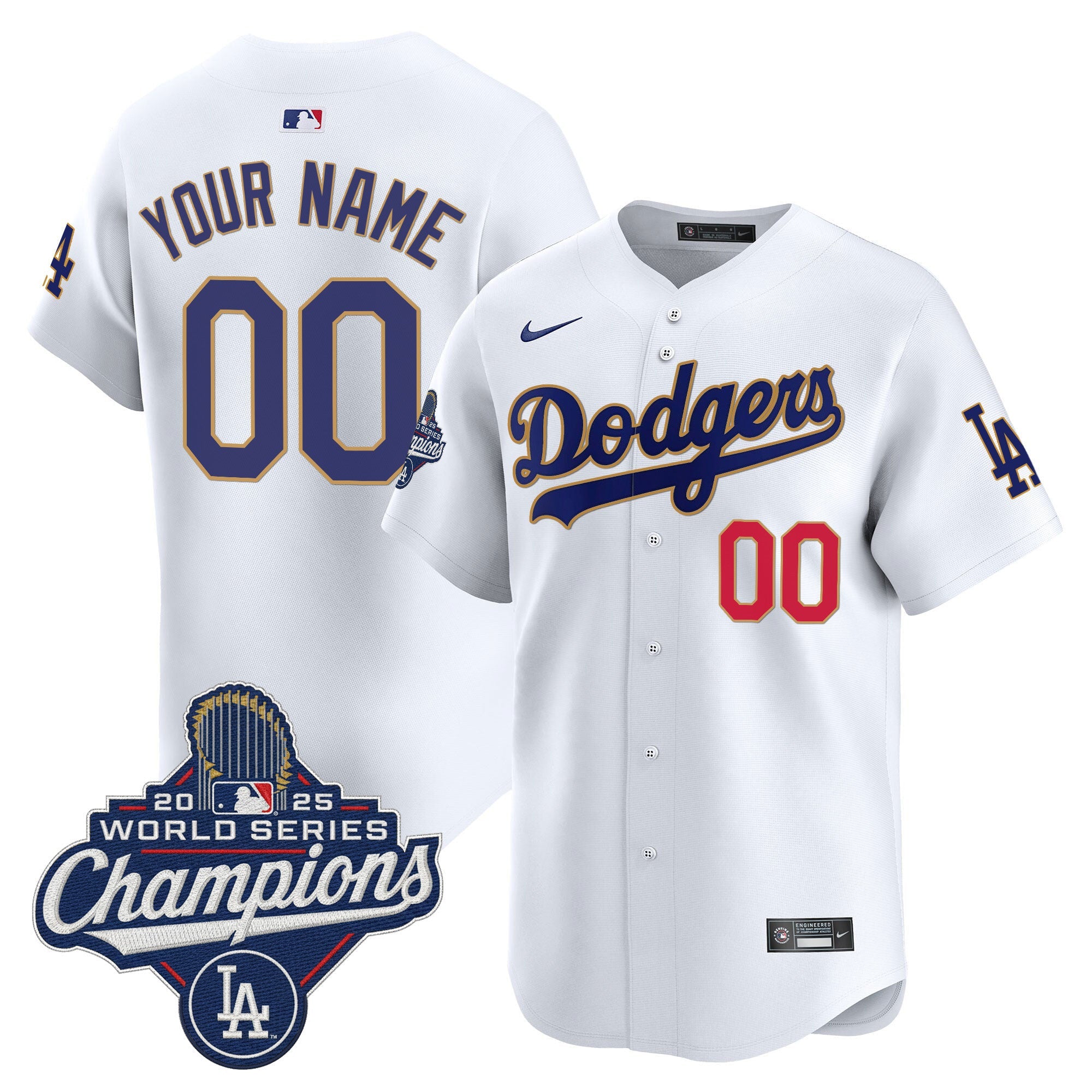 2025 World Series Champions Patch Gold Trim Vapor Premier Limited Custom Jersey