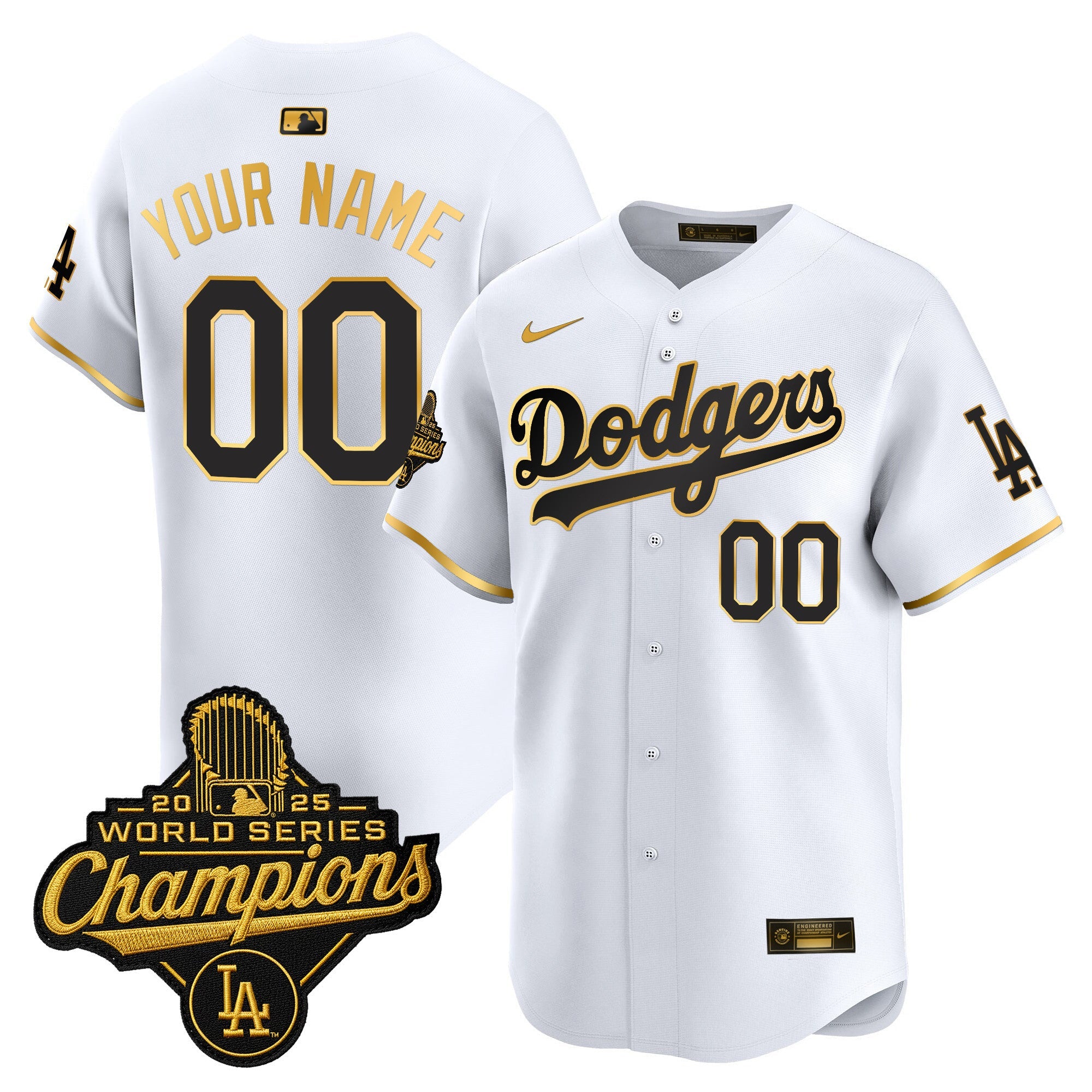 2025 World Series Champions Patch Gold Trim Vapor Premier Limited Custom Jersey