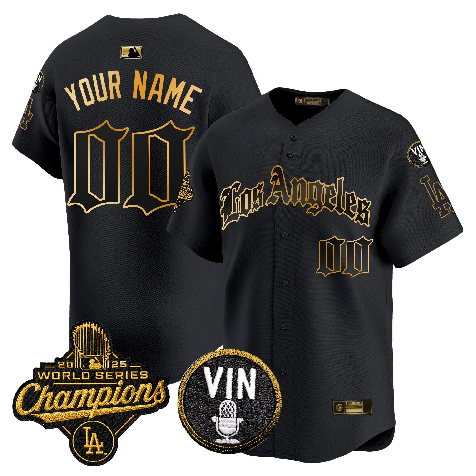 2025 World Series Champions Vapor Premier Limited Custom Jersey – LA Gothic Edition