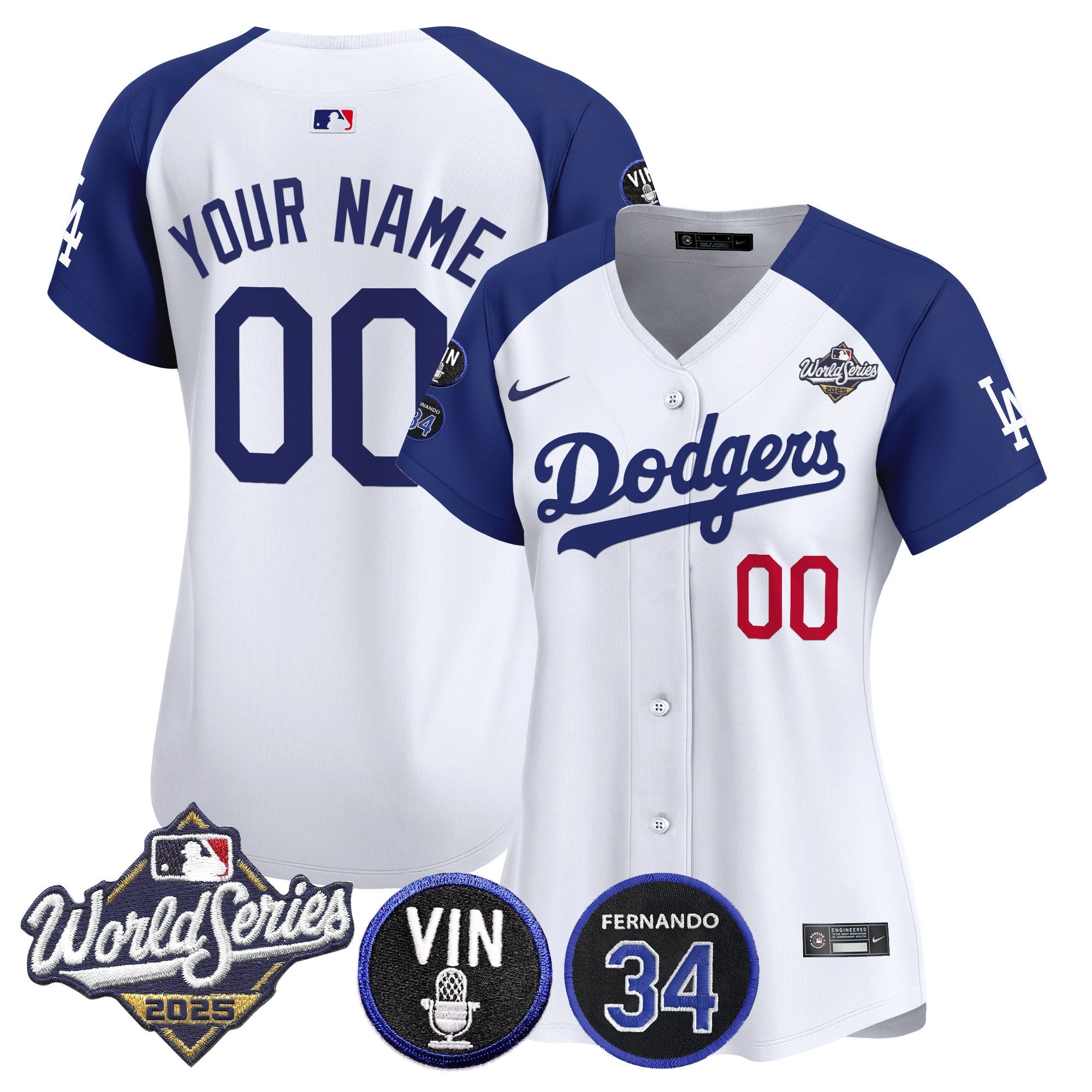 2025 World Series Vapor Premier Limited Custom Jersey – Vin Scully & Fernando Patch