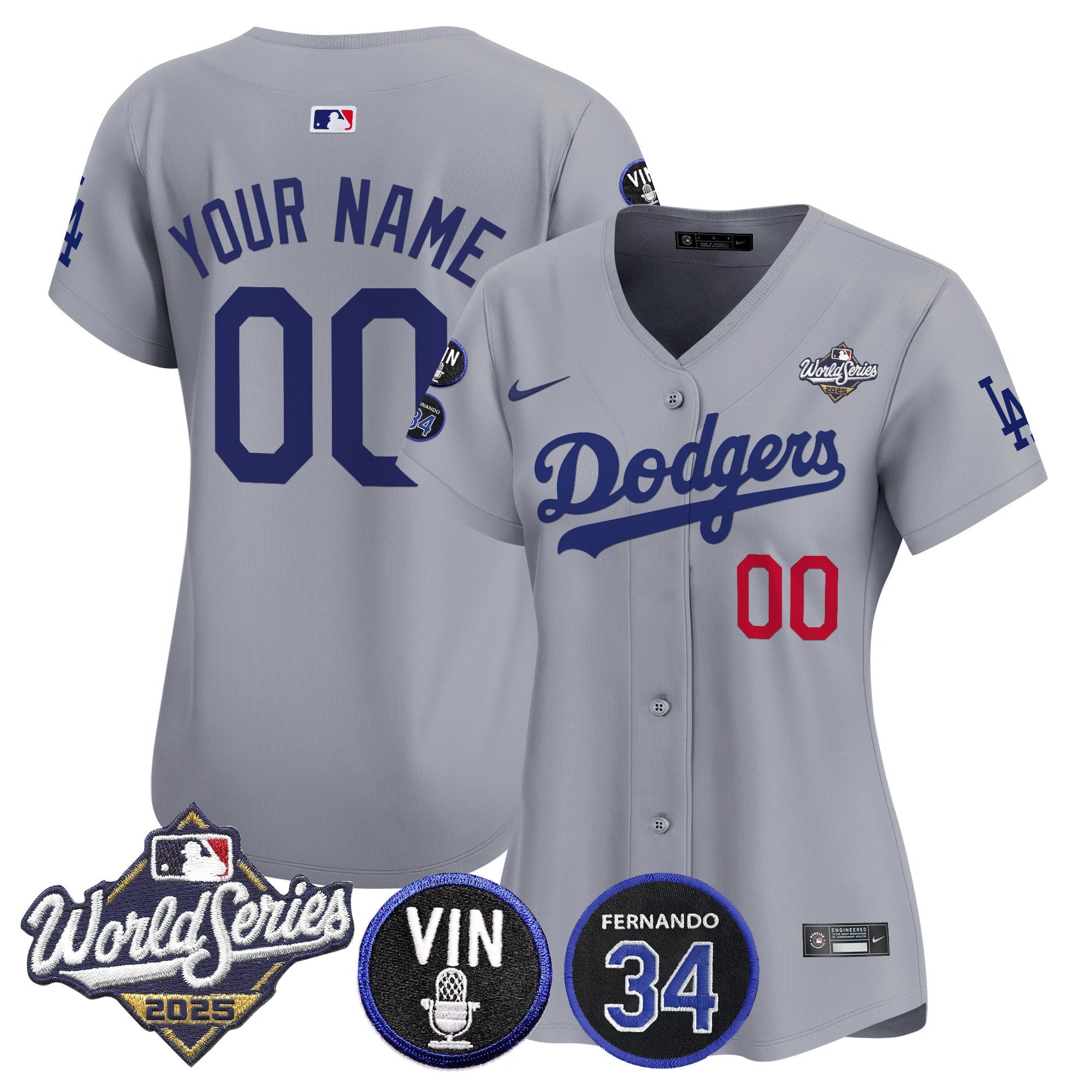 2025 World Series Vapor Premier Limited Custom Jersey – Vin Scully & Fernando Patch