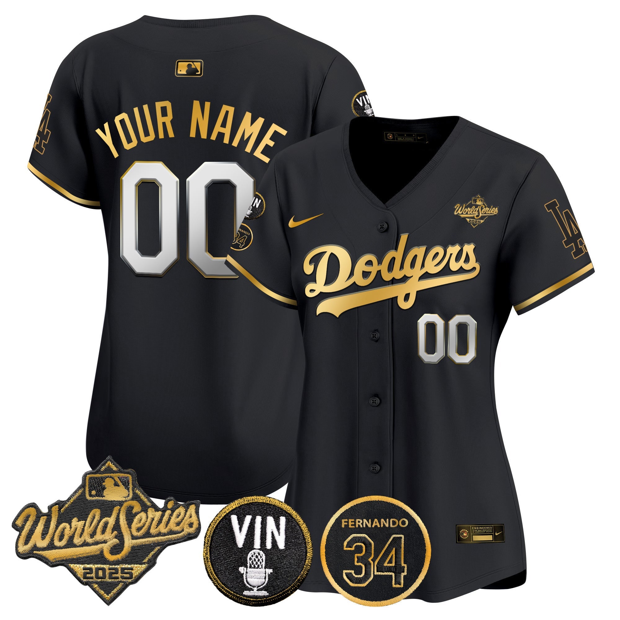 2025 World Series Vapor Premier Limited Custom Jersey – Vin Scully & Fernando Patch