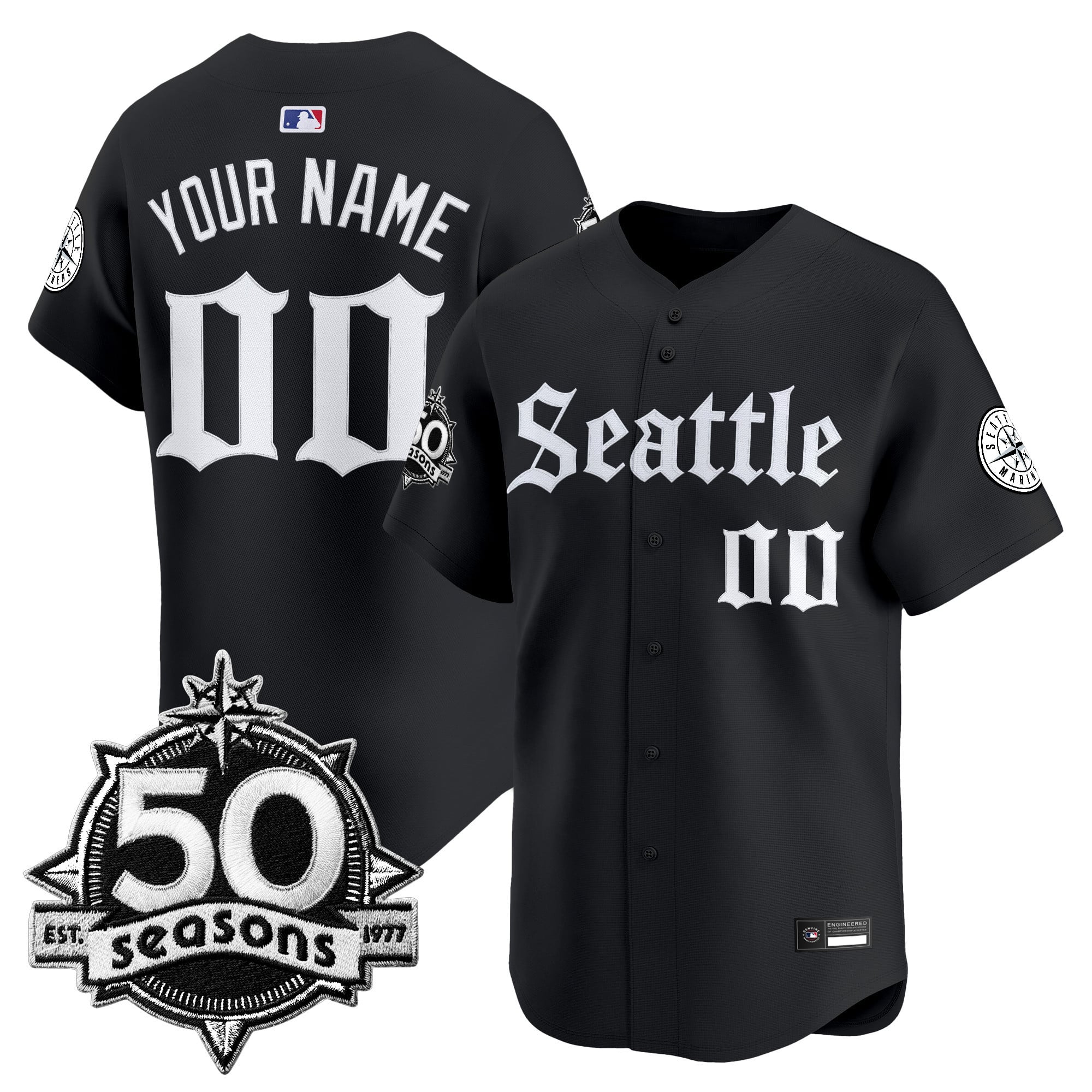 50 Seasons Patch Vapor Premier Limited Custom Jersey – Gothic Edition