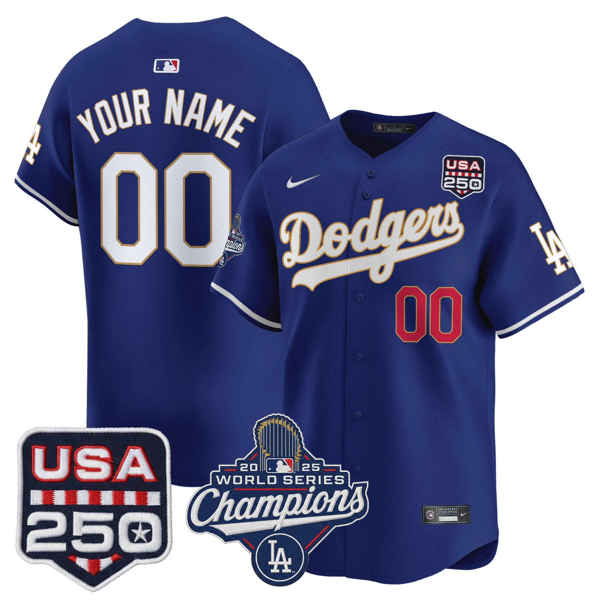 2025 World Series Champions & 250America Patch Vapor Premier Limited Custom Jersey