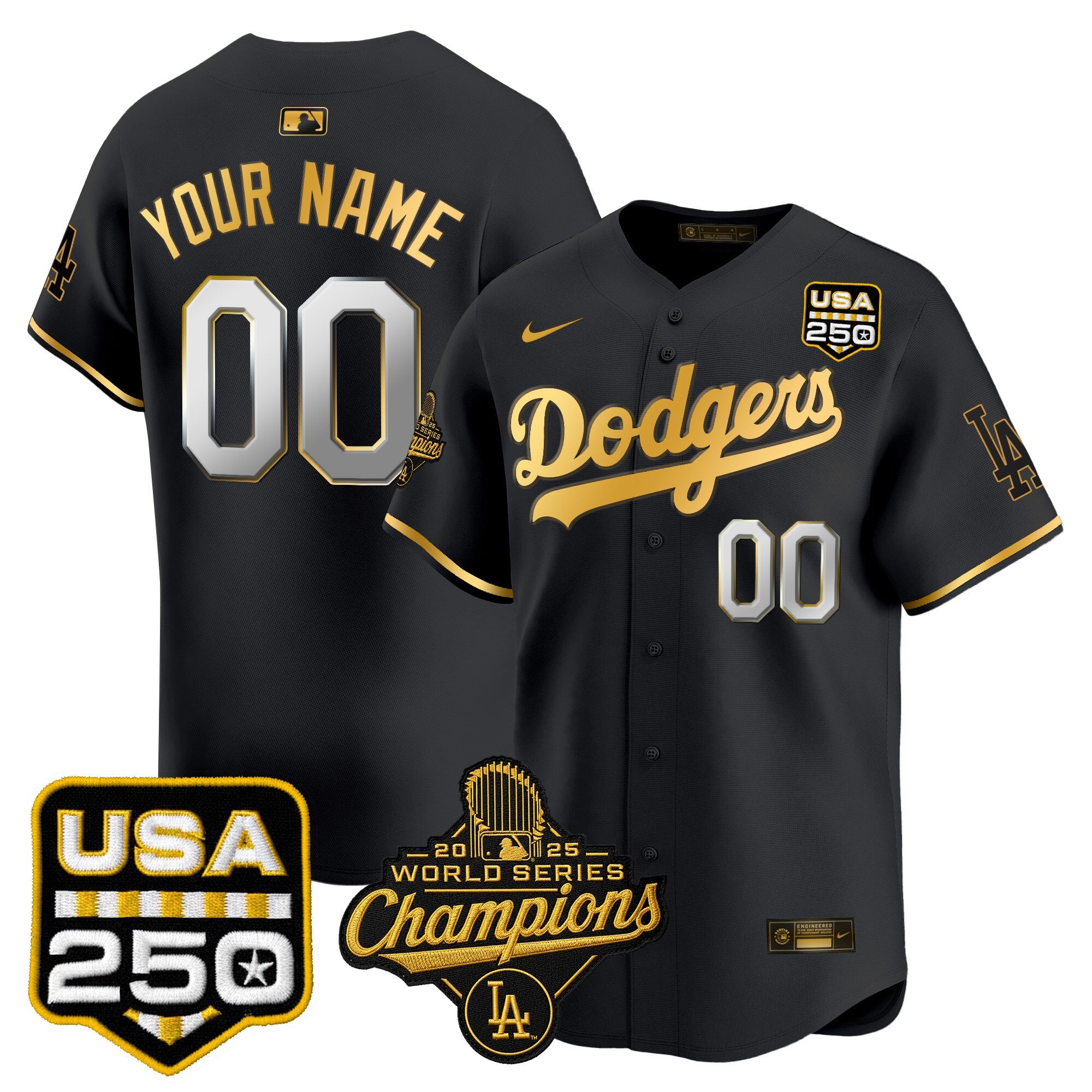 2025 World Series Champions & 250America Patch Vapor Premier Limited Custom Jersey