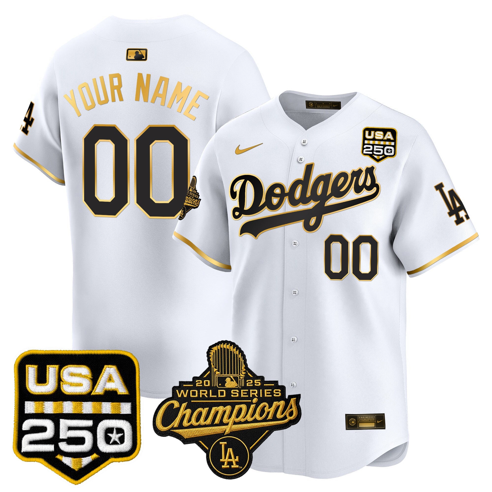 2025 World Series Champions & 250America Patch Vapor Premier Limited Custom Jersey